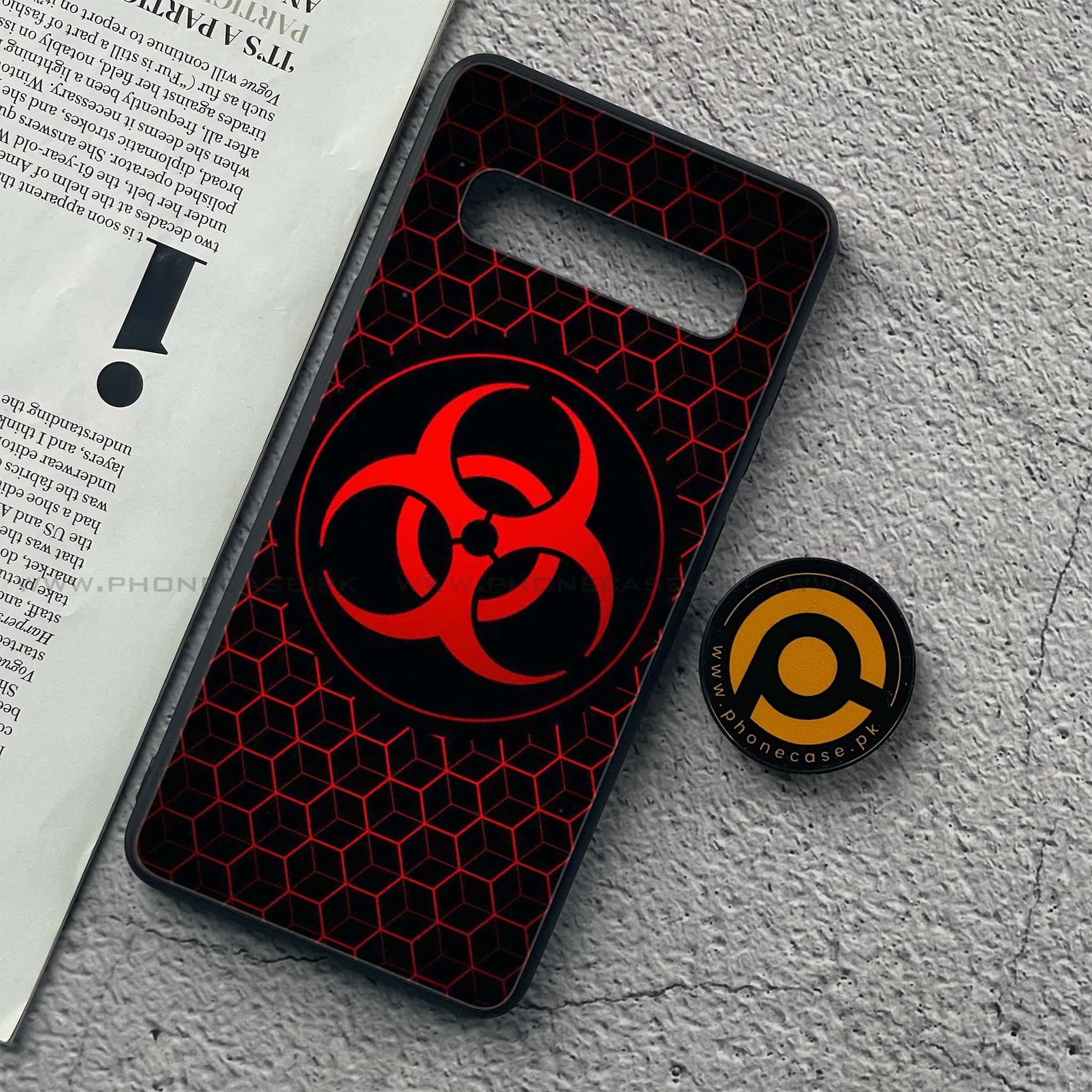 Samsung Galaxy S10 5G  - Biohazard Sign - Premium Printed Glass soft Bumper shock Proof Case