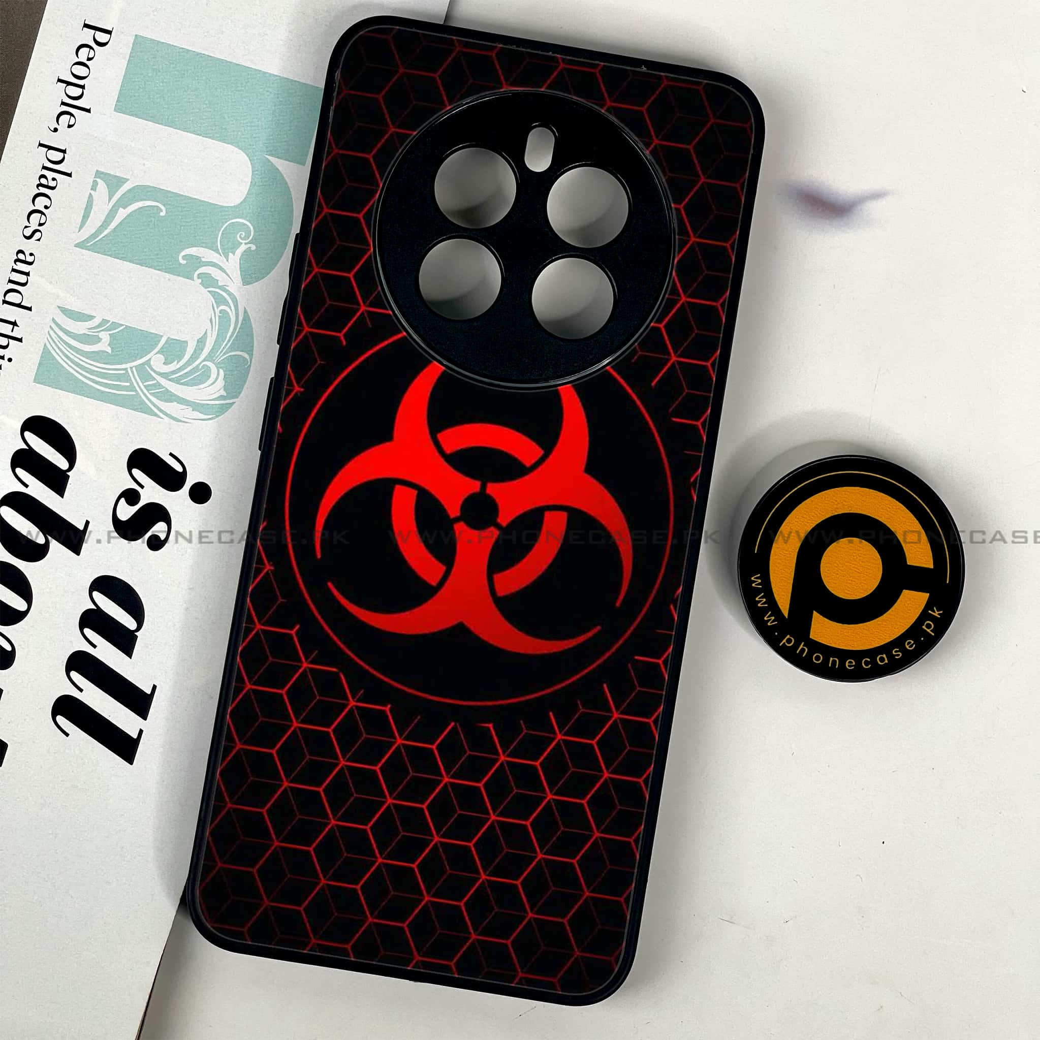 Realme 12 - Biohazard Sign Series - Premium Printed Glass soft Bumper shock Proof Case