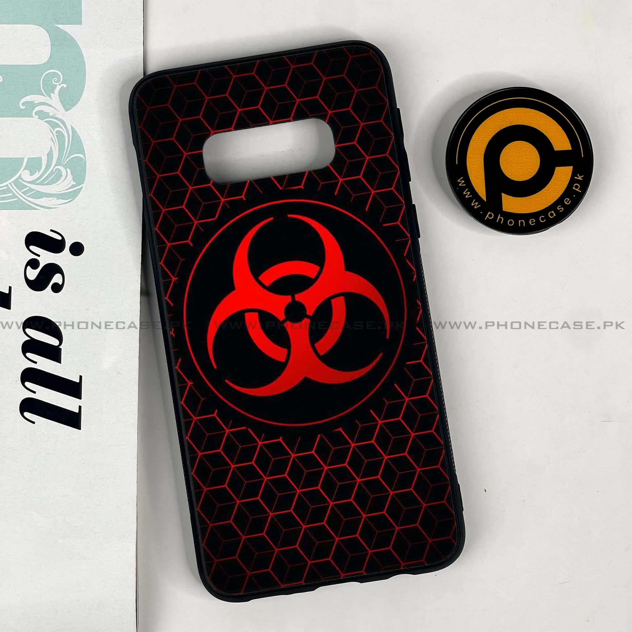 Galaxy S10e - Biohazard Sign Series - Premium Printed Glass soft Bumper shock Proof Case