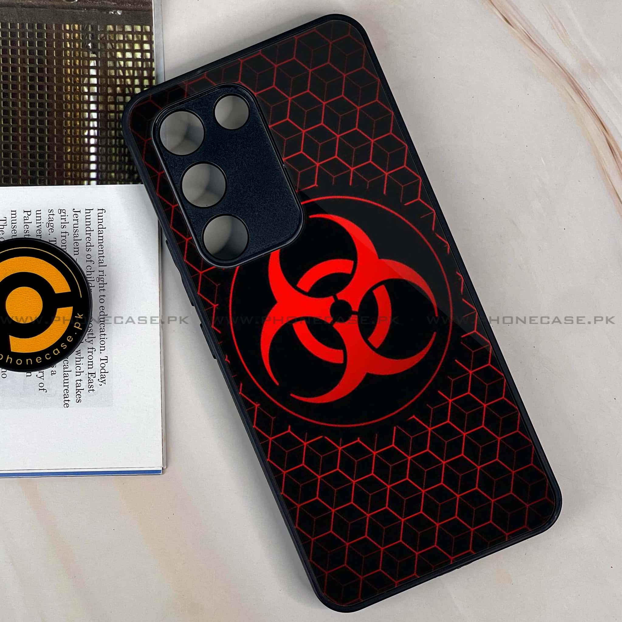 Vivo Y100 - Biohazard Sign Series - Premium Printed Glass soft Bumper shock Proof Case