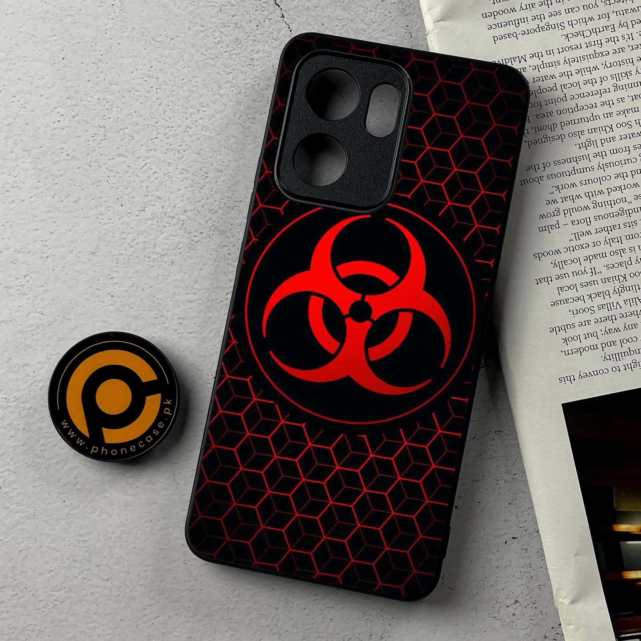 Oppo Reno 13F - Biohazard Sign Series - Premium Metal Printed Soft Bumper Shockproof Case