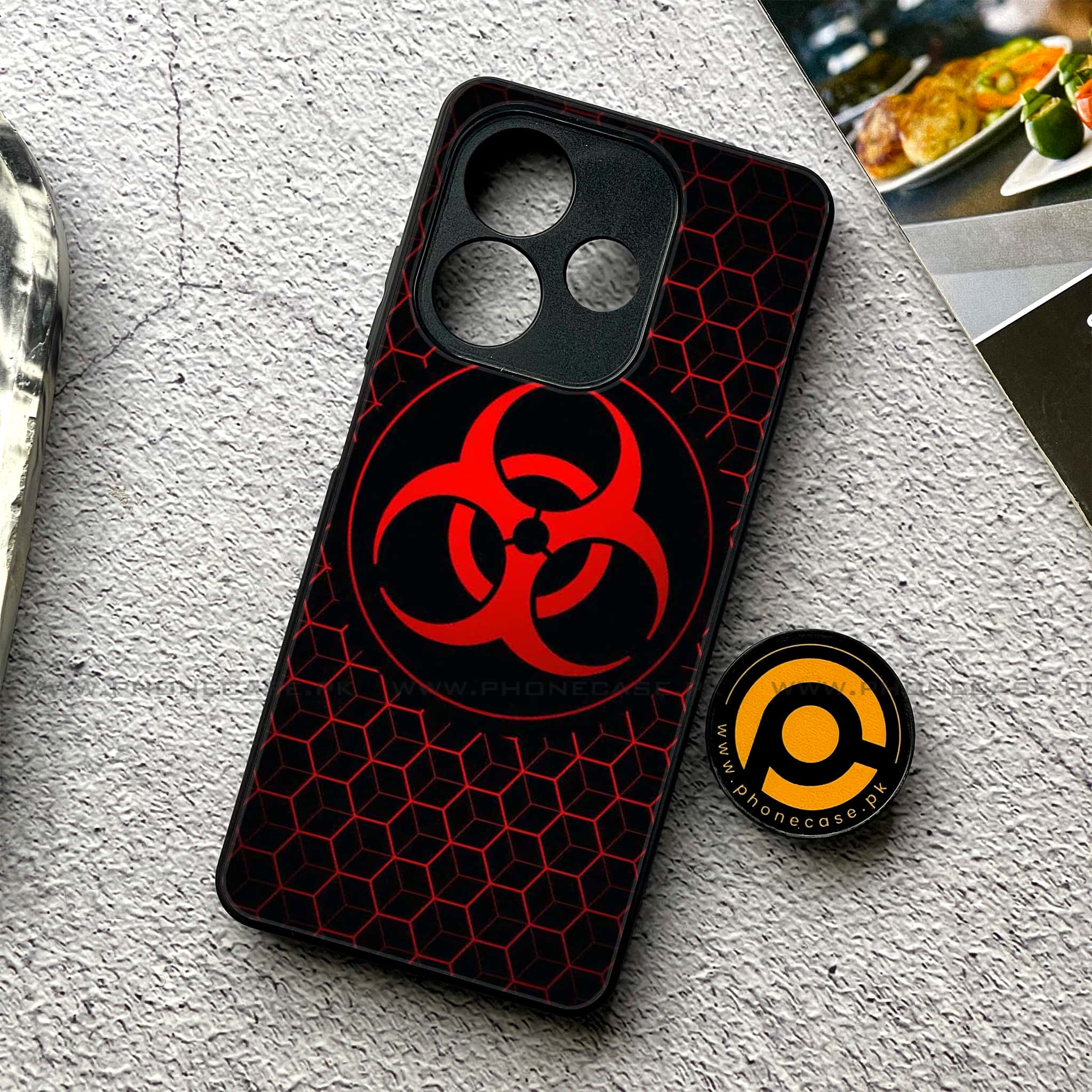 Oppo A5 Pro - Biohazard Sign Series - Premium Metal Printed soft Bumper shock Proof Case  Biohazard Sign Series