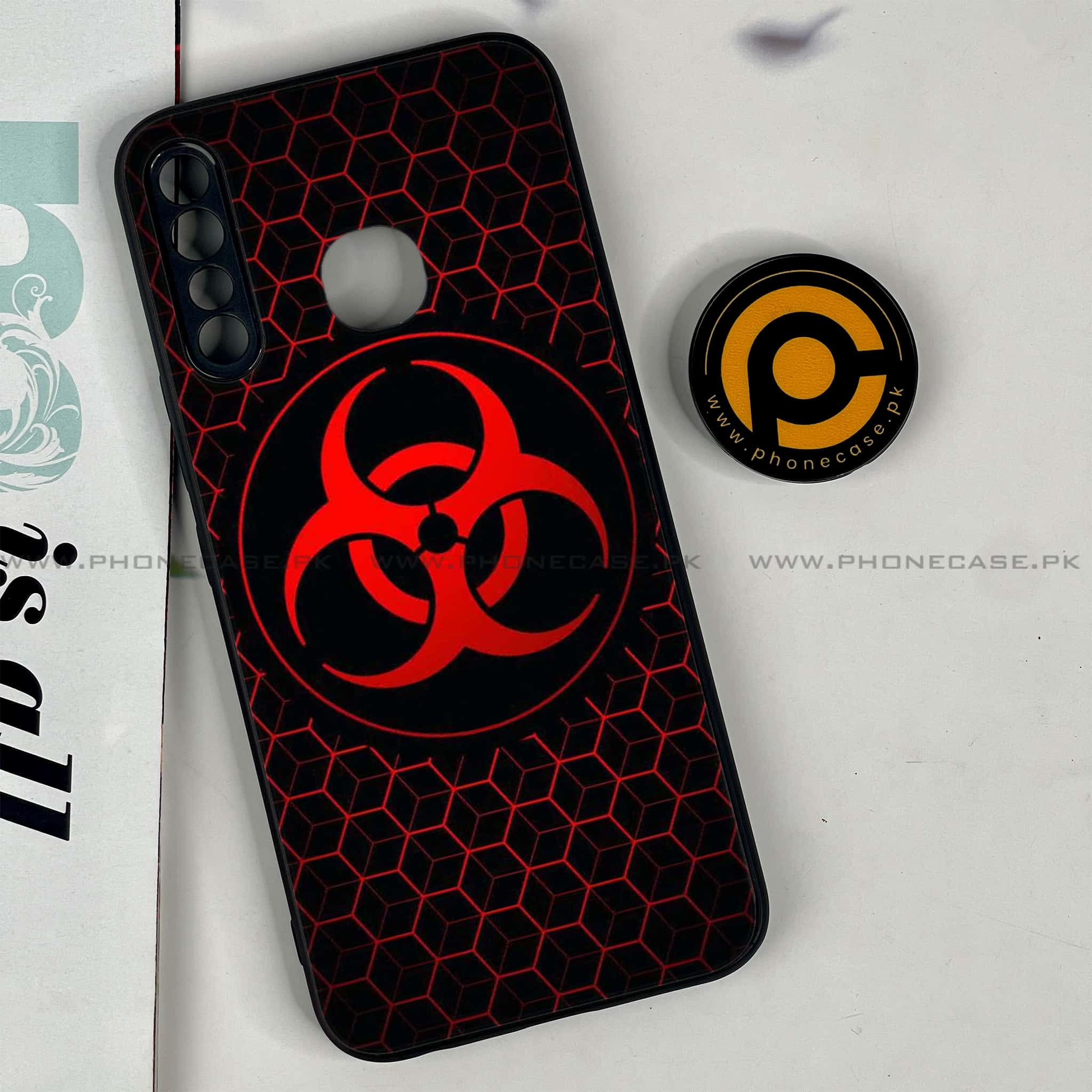 Infinix Hot 8 Lite - Biohazard Sign Series - Premium Printed Glass soft Bumper shock Proof Case