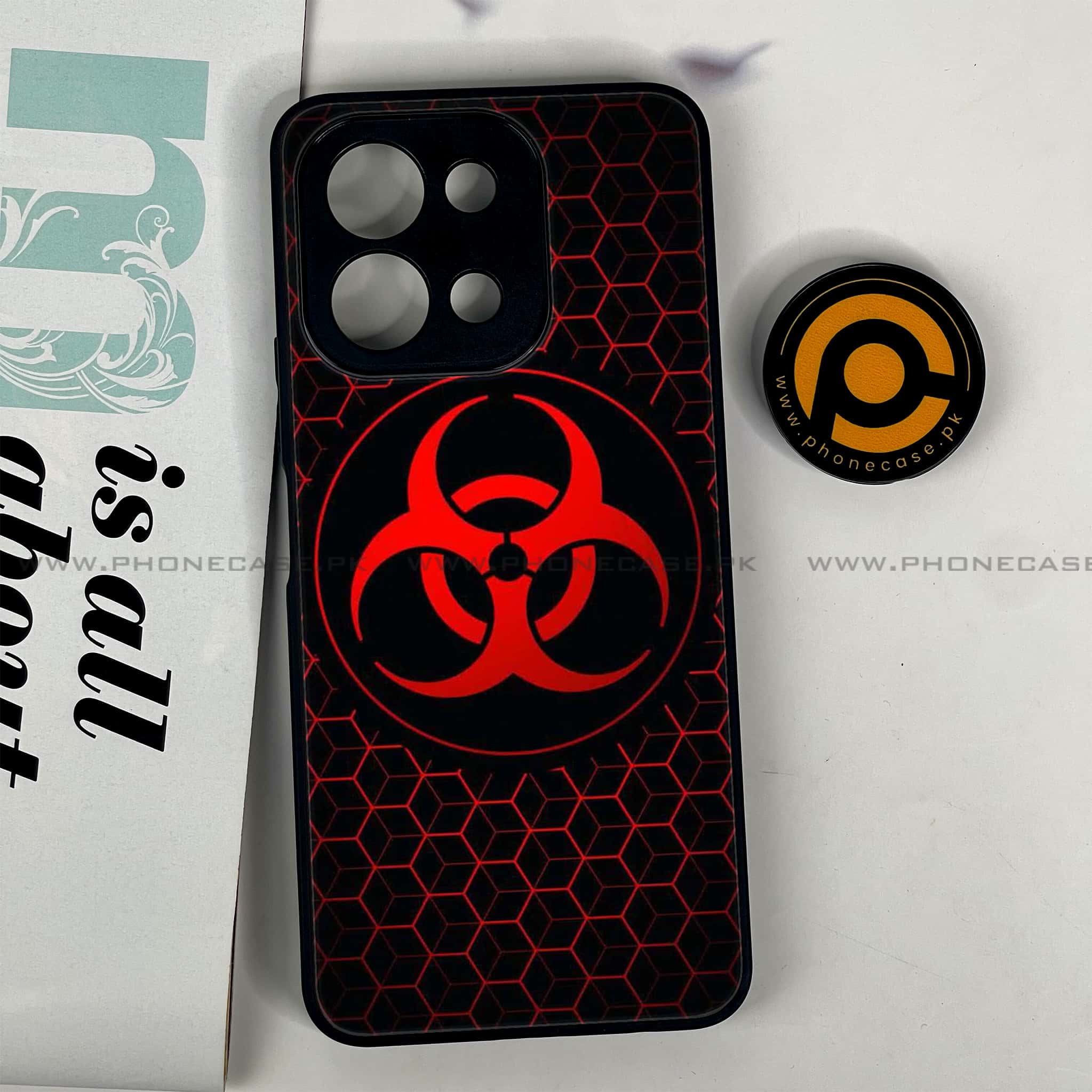 Vivo Y28 - Biohazard Sign Series - Premium Printed Glass soft Bumper shock Proof Case