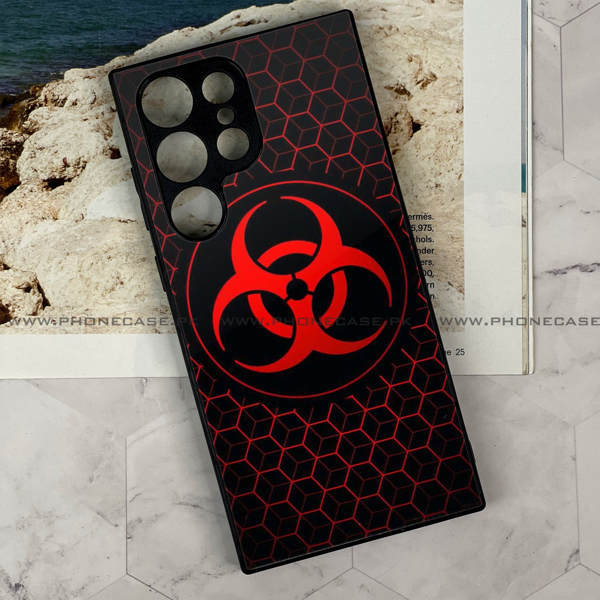 Samsung Galaxy S23 Ultra - Biohazard Sign- Premium Printed Glass soft Bumper shock Proof Case