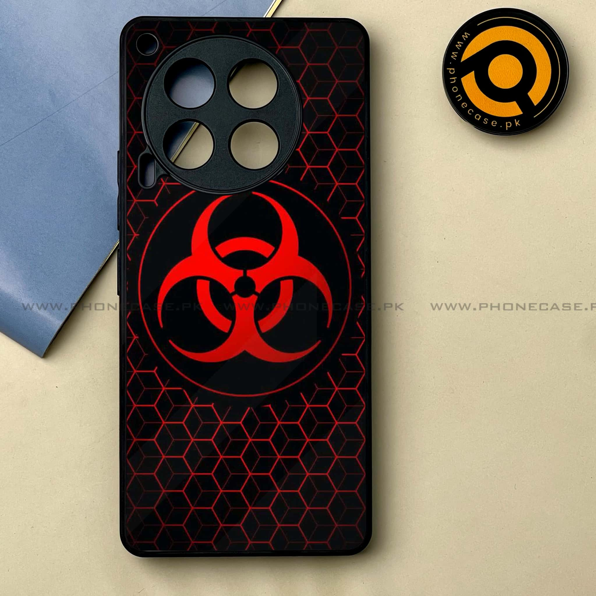 Tecno Camon 30 - Biohazard Sign Series -  Premium Printed Metal soft Bumper shock Proof Case