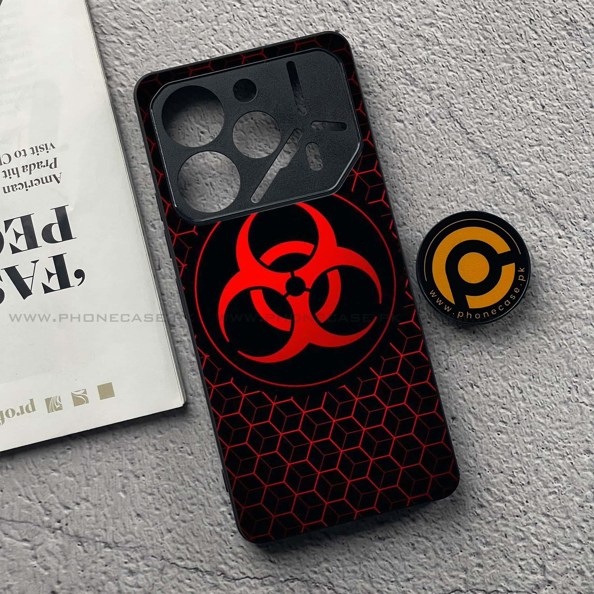 Tecno Pova 6 Pro - Biohazard Sign Series - Premium Printed Glass soft Bumper shock Proof Case