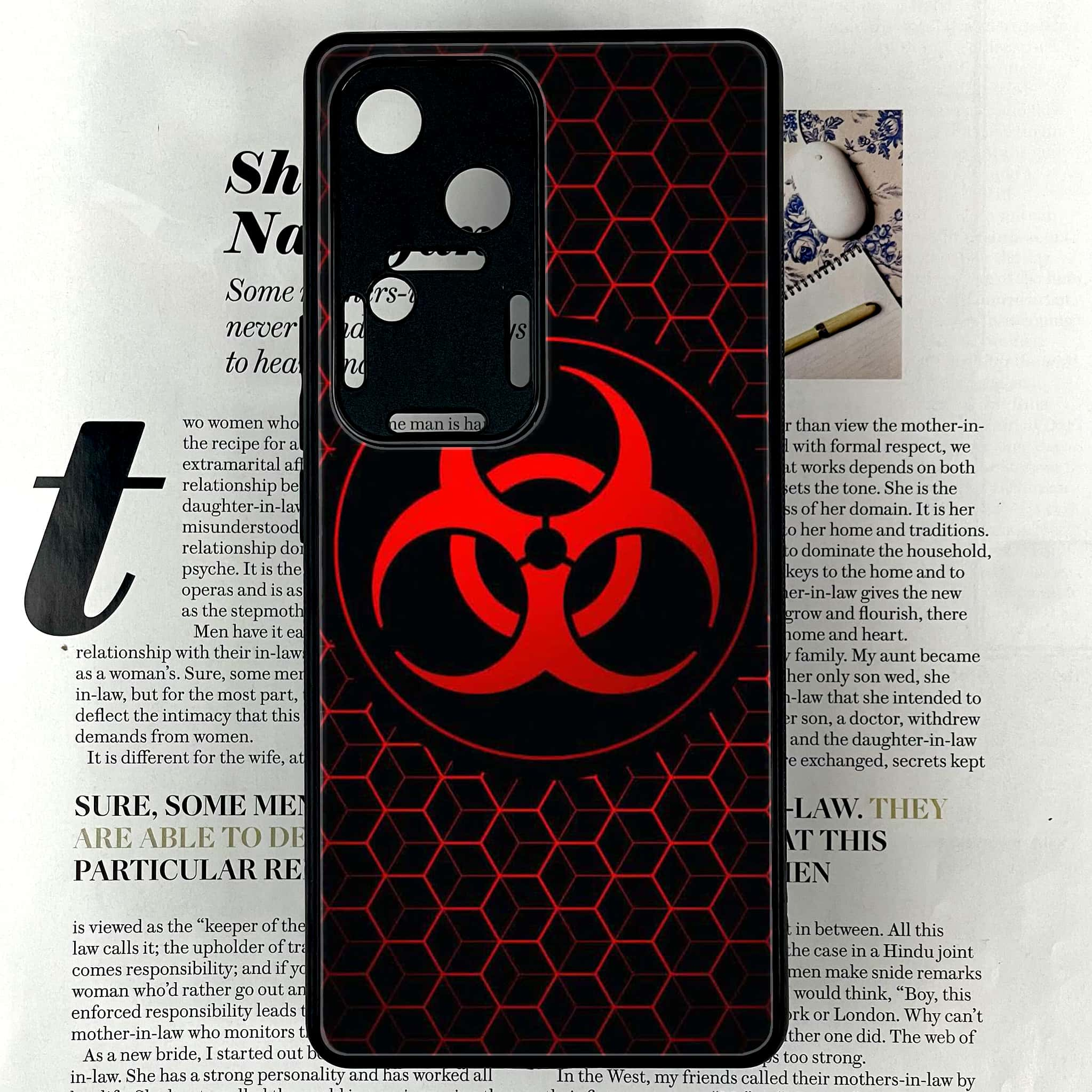 Vivo V30 - Biohazard Sign Series - Premium Printed Glass soft Bumper shock Proof Case