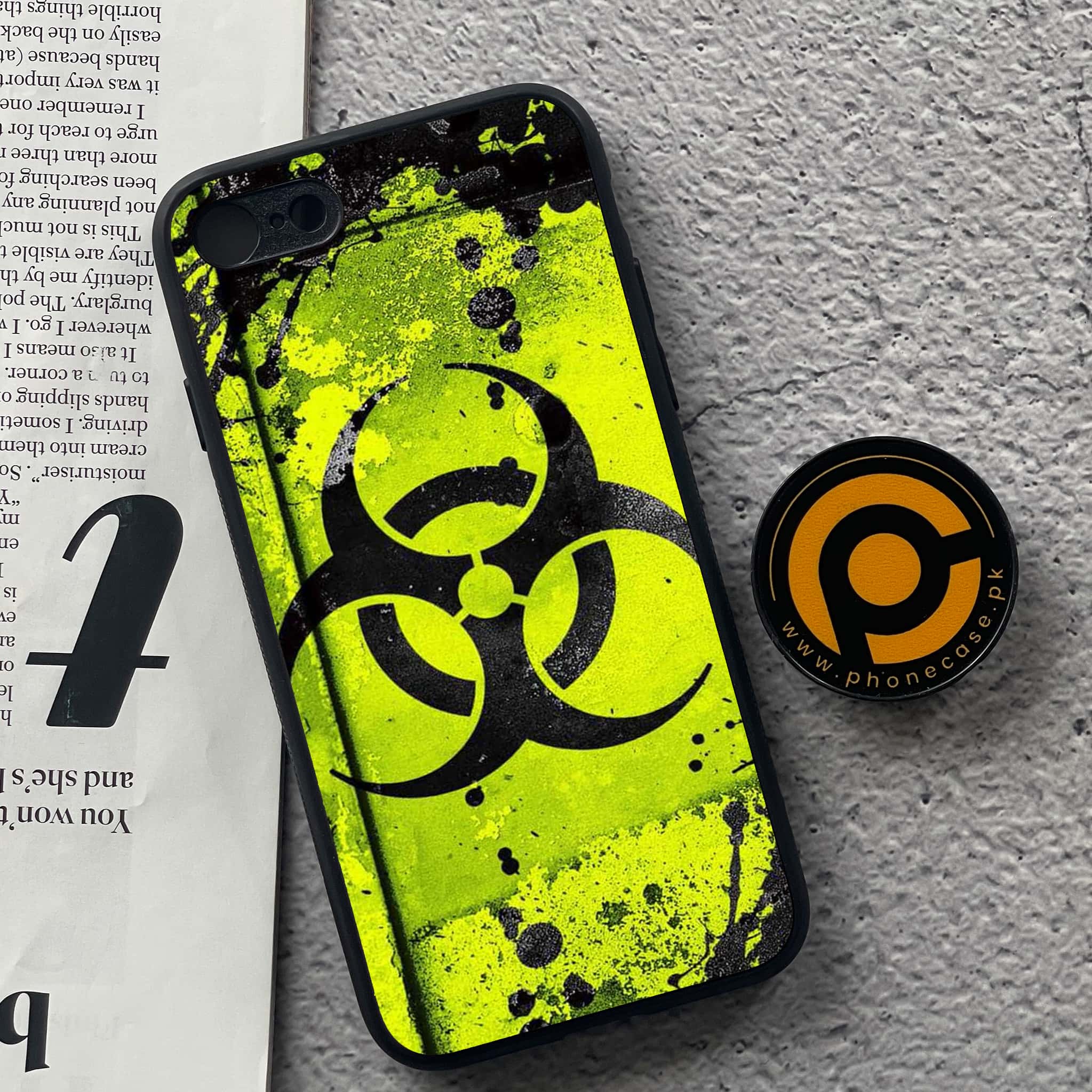 iPhone 7 / 8 - Biohazard Sign Series - Premium Printed Glass soft Bumper shock Proof Case