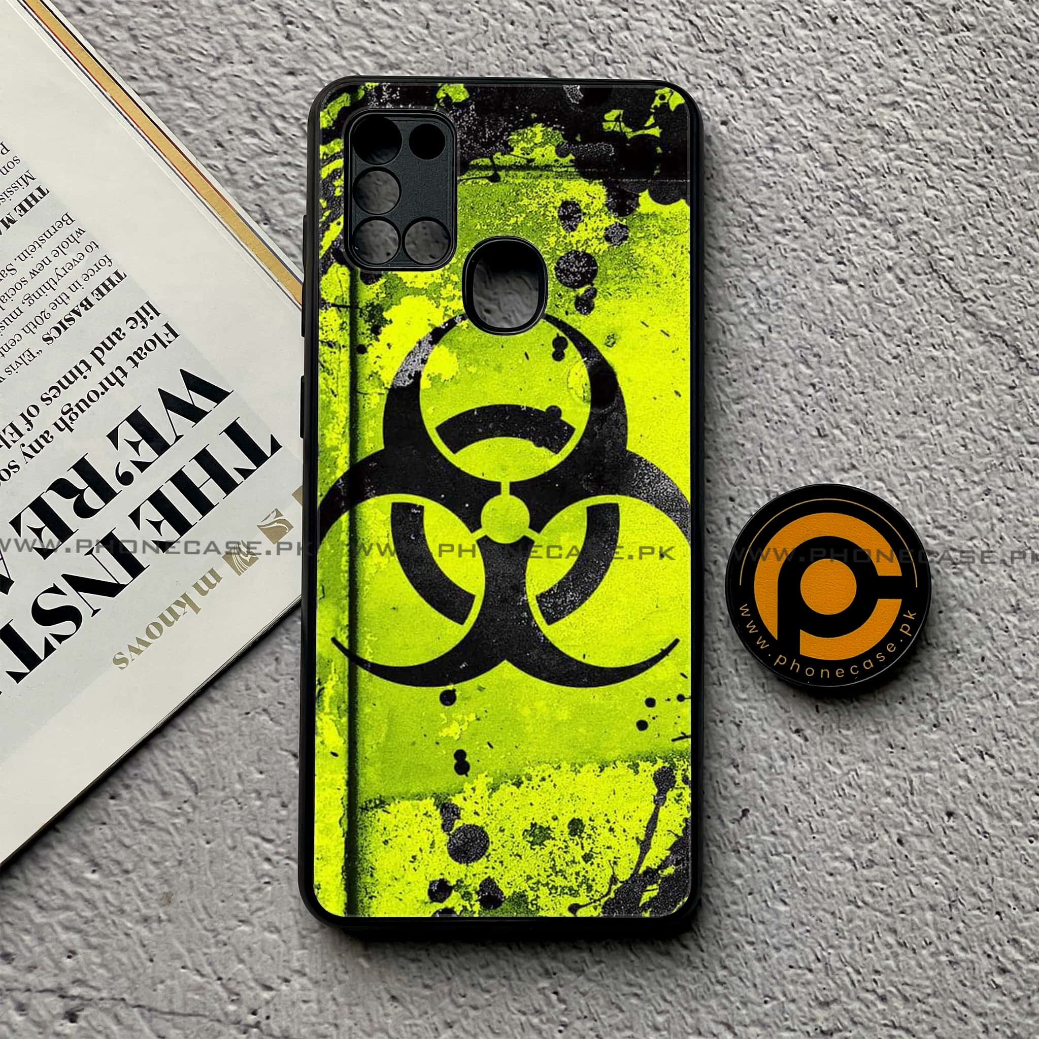 Samsung Galaxy A21s - Biohazard Sign Series - Premium Printed Glass soft Bumper shock Proof Case