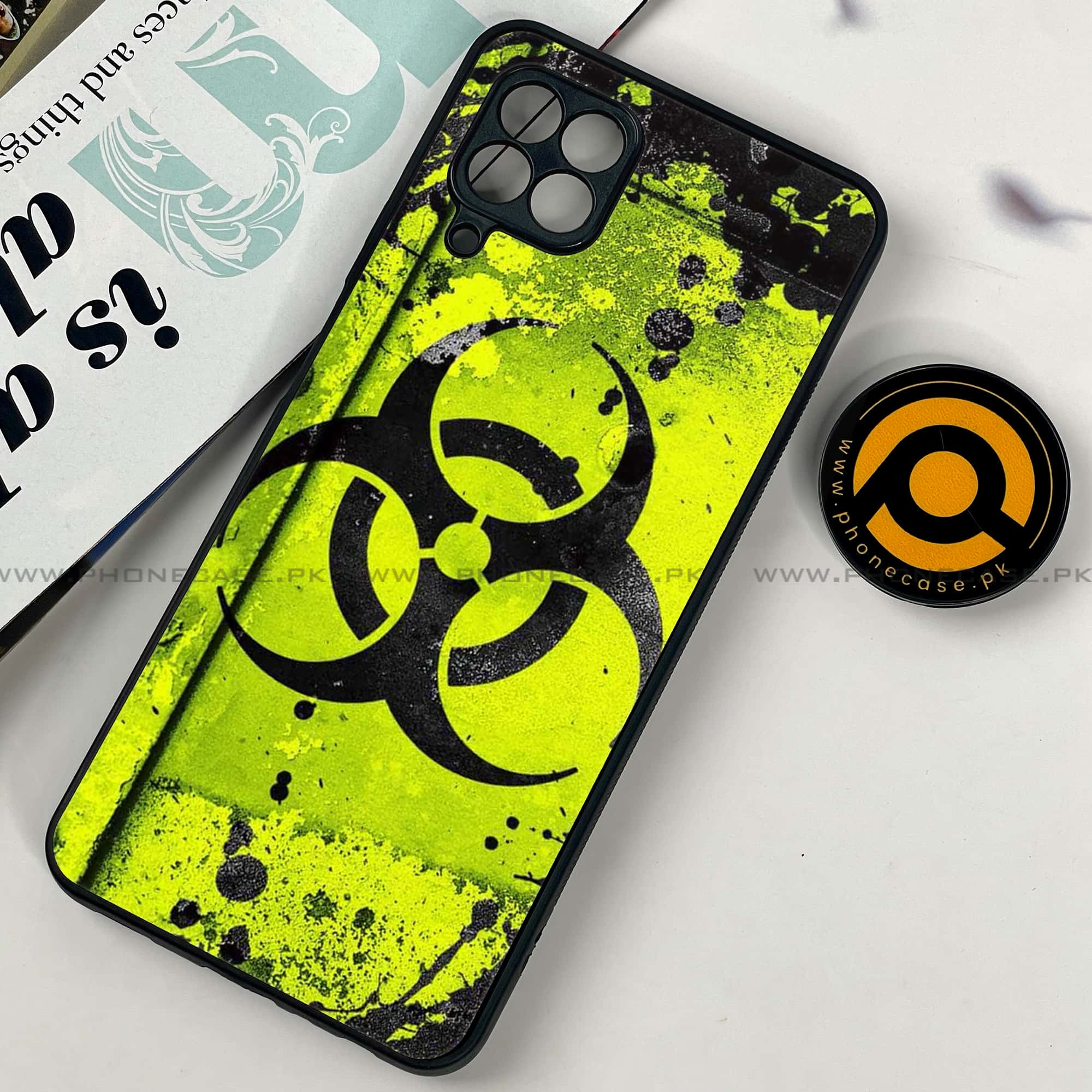 Samsung Galaxy A22 - Biohazard Sign Series - Premium Printed Glass soft Bumper shock Proof Case