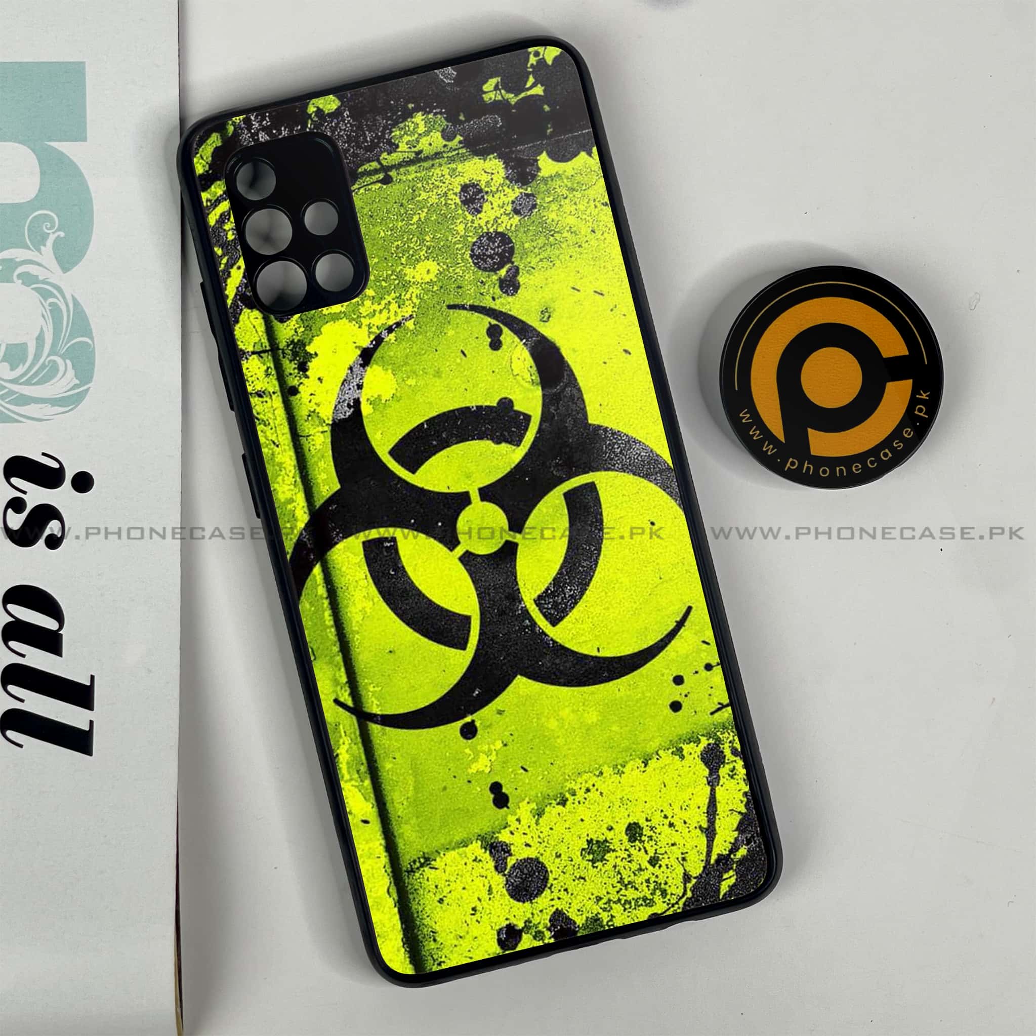 Samsung Galaxy A51 Biohazard Sign Series Premium Printed Glass soft Bumper shock Proof Case