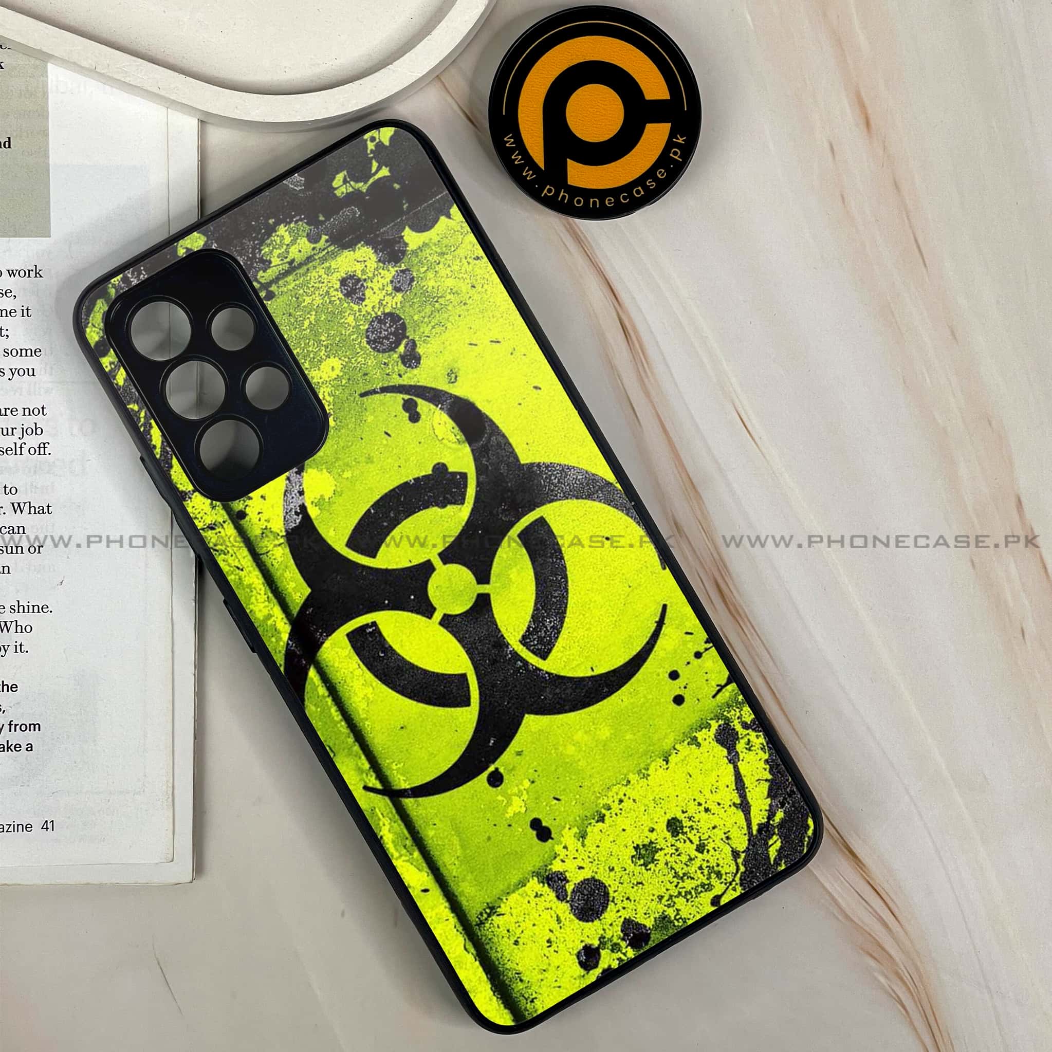 Samsung Galaxy A13-  Biohazard Sign Series - Premium Printed Glass soft Bumper shock Proof Case