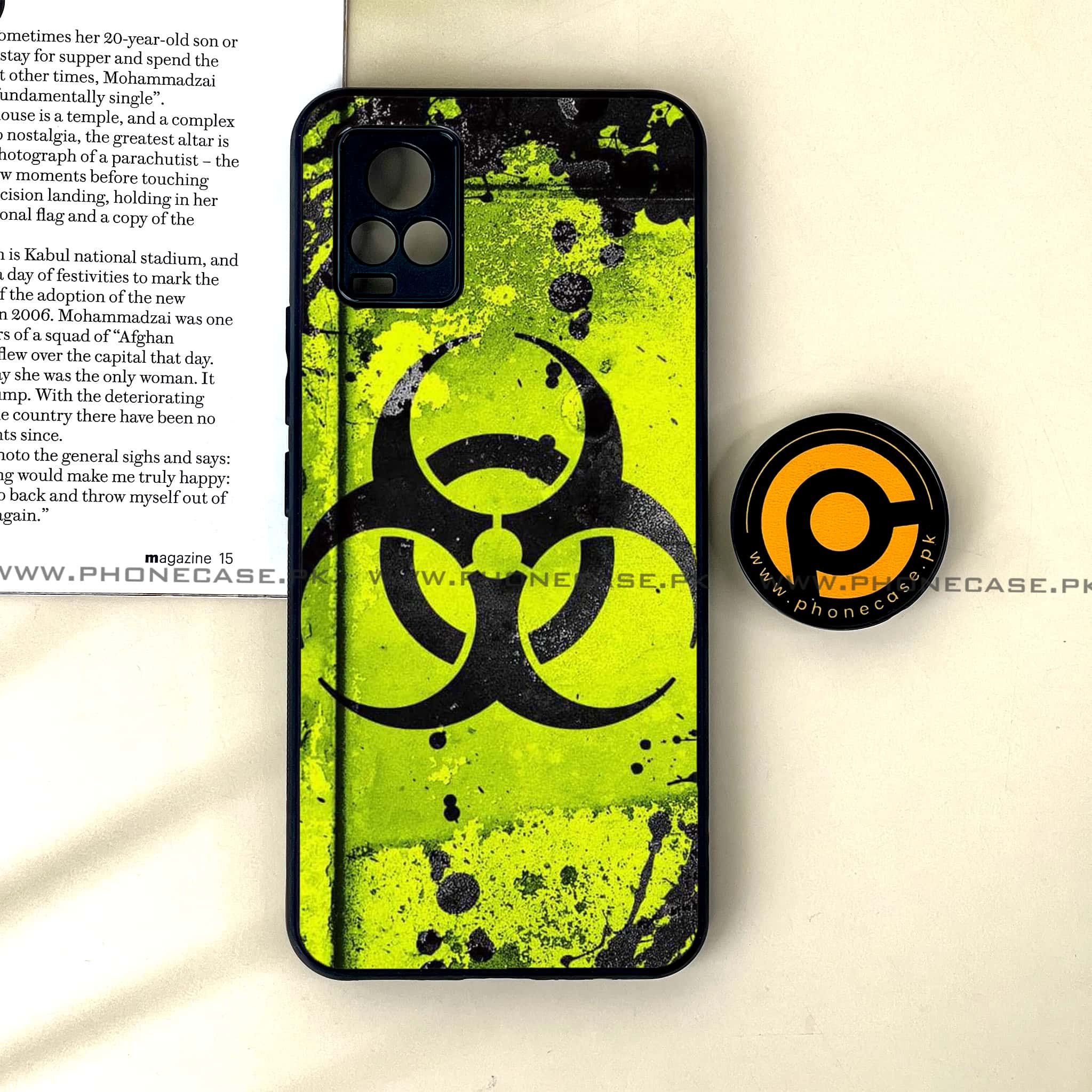 Vivo V20 - Biohazard Sign Series - Premium Printed Glass soft Bumper shock Proof Case