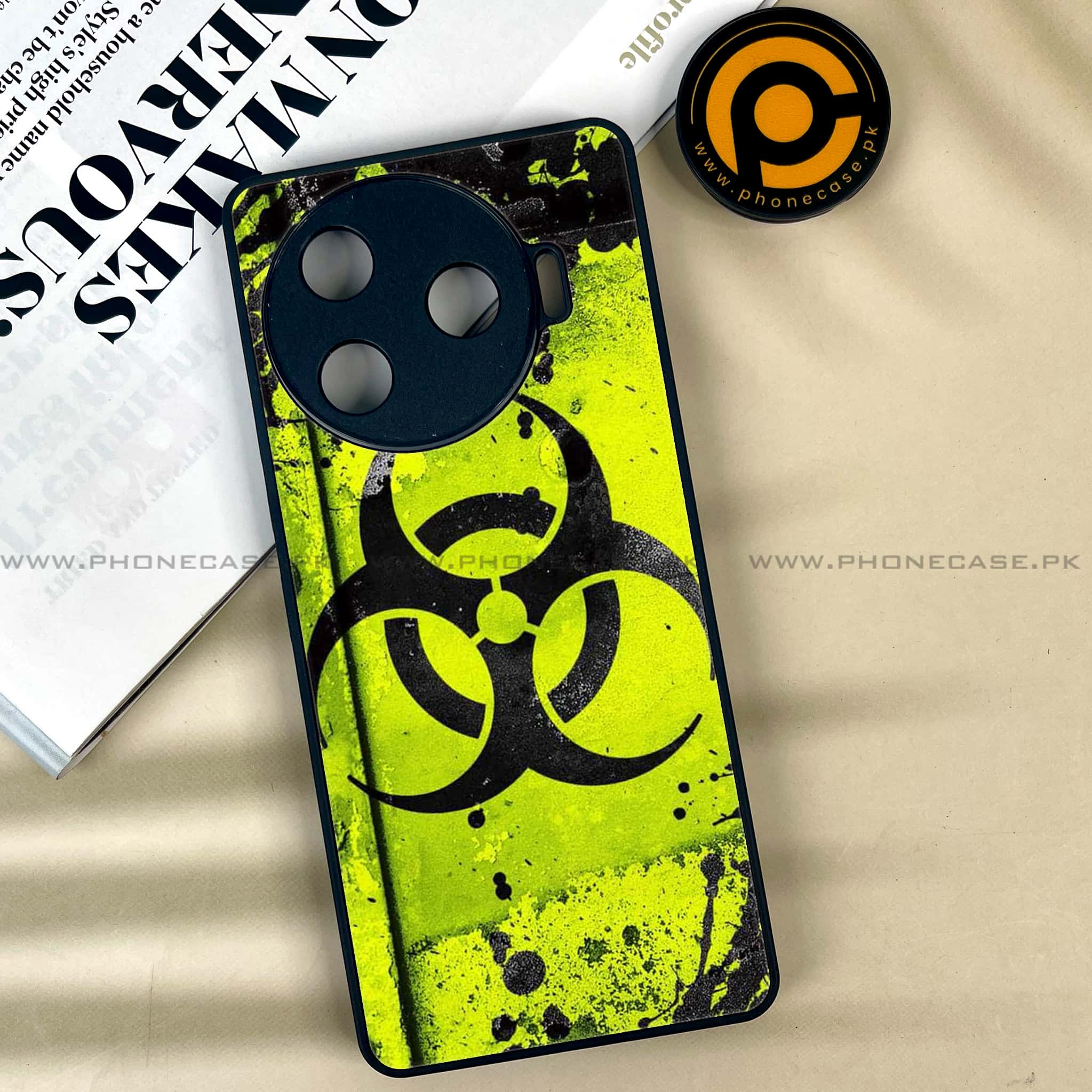 Tecno Camon 30 Pro - Biohazard Sign Series - Premium Printed Glass soft Bumper shock Proof Case