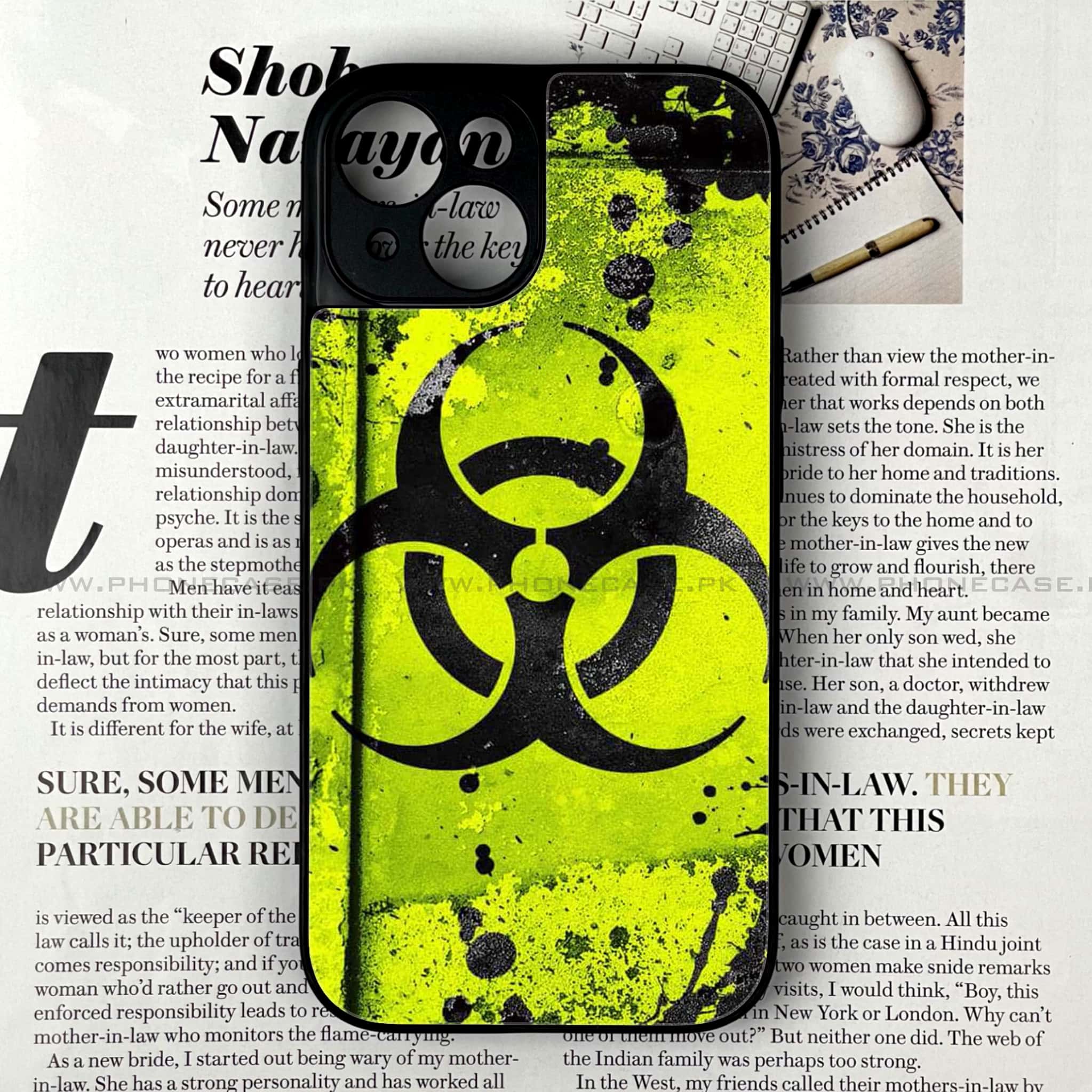iPhone 15 - Biohazard Sign Series - Premium Printed Glass soft Bumper shock Proof Case