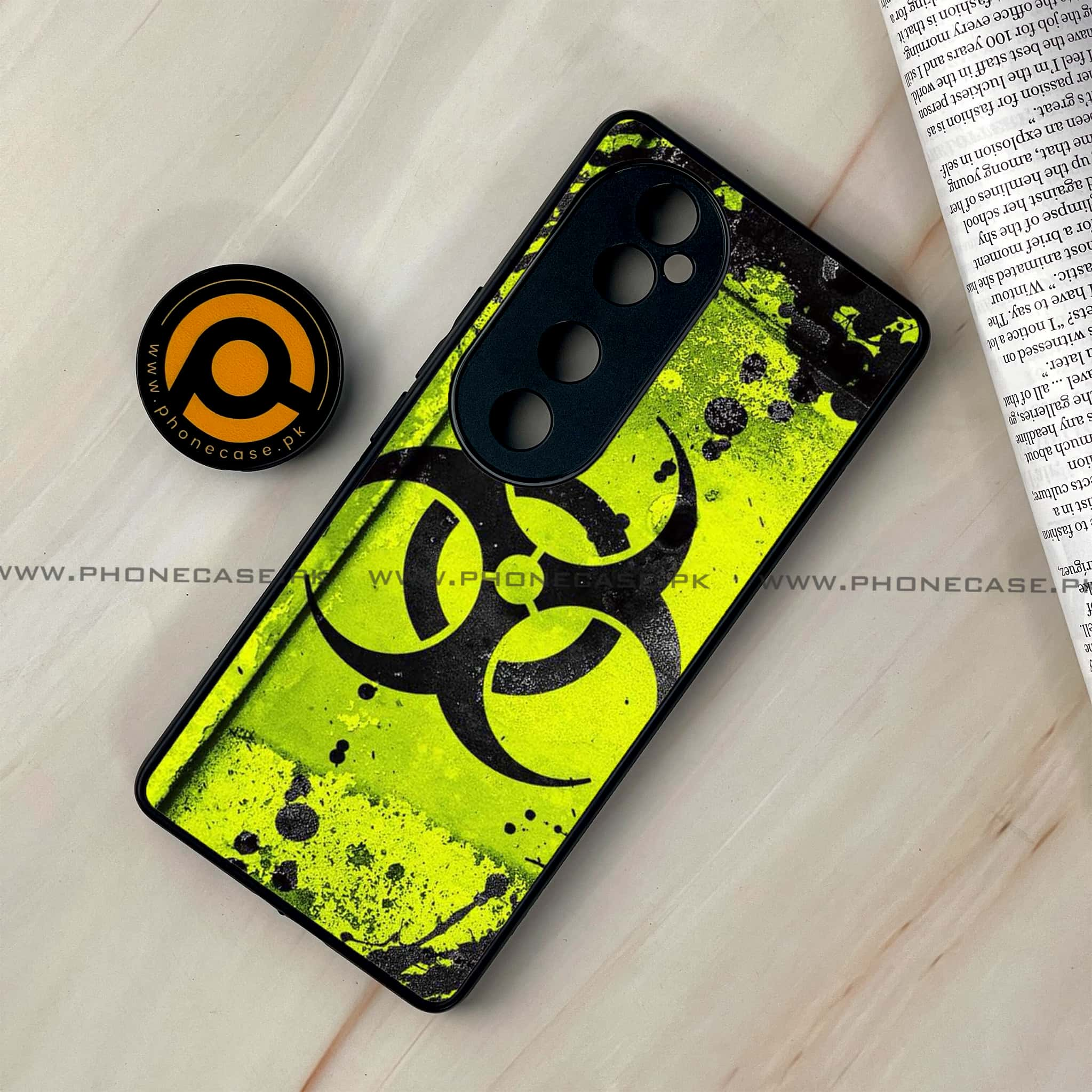 Vivo V40 - Biohazard Sign Series - Premium Printed Glass soft Bumper shock Proof Case