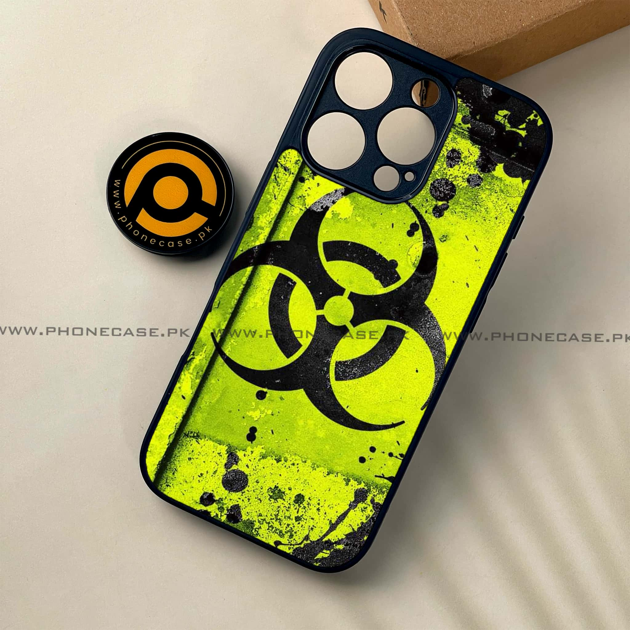 iPhone 16 Pro - Biohazard Sign Series - Premium Printed Glass soft Bumper shock Proof Case