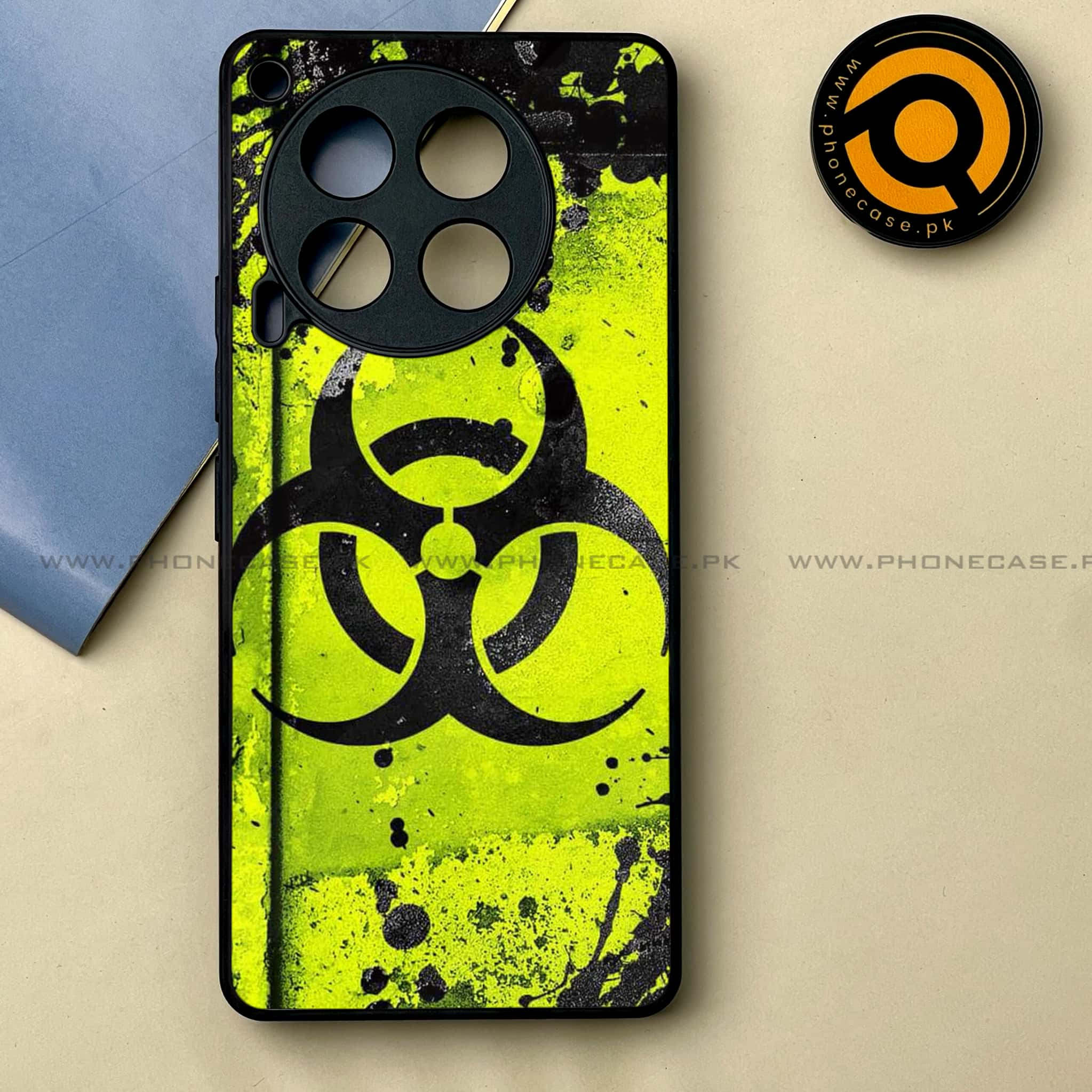 Tecno Camon 30 - Biohazard Sign Series -  Premium Printed Metal soft Bumper shock Proof Case