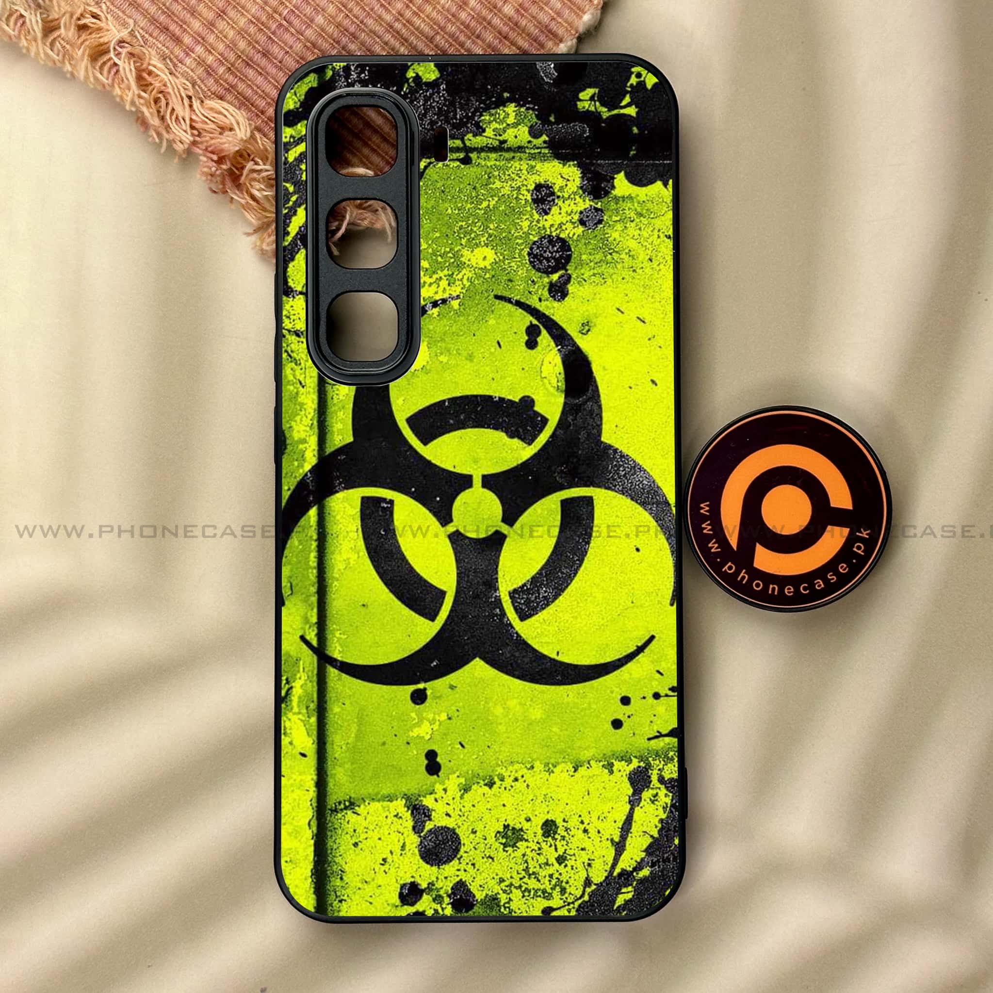 Infinix Hot 60 Pro -  Biohazard Sign Series - Premium Metal Printed soft Bumper shock Proof Case