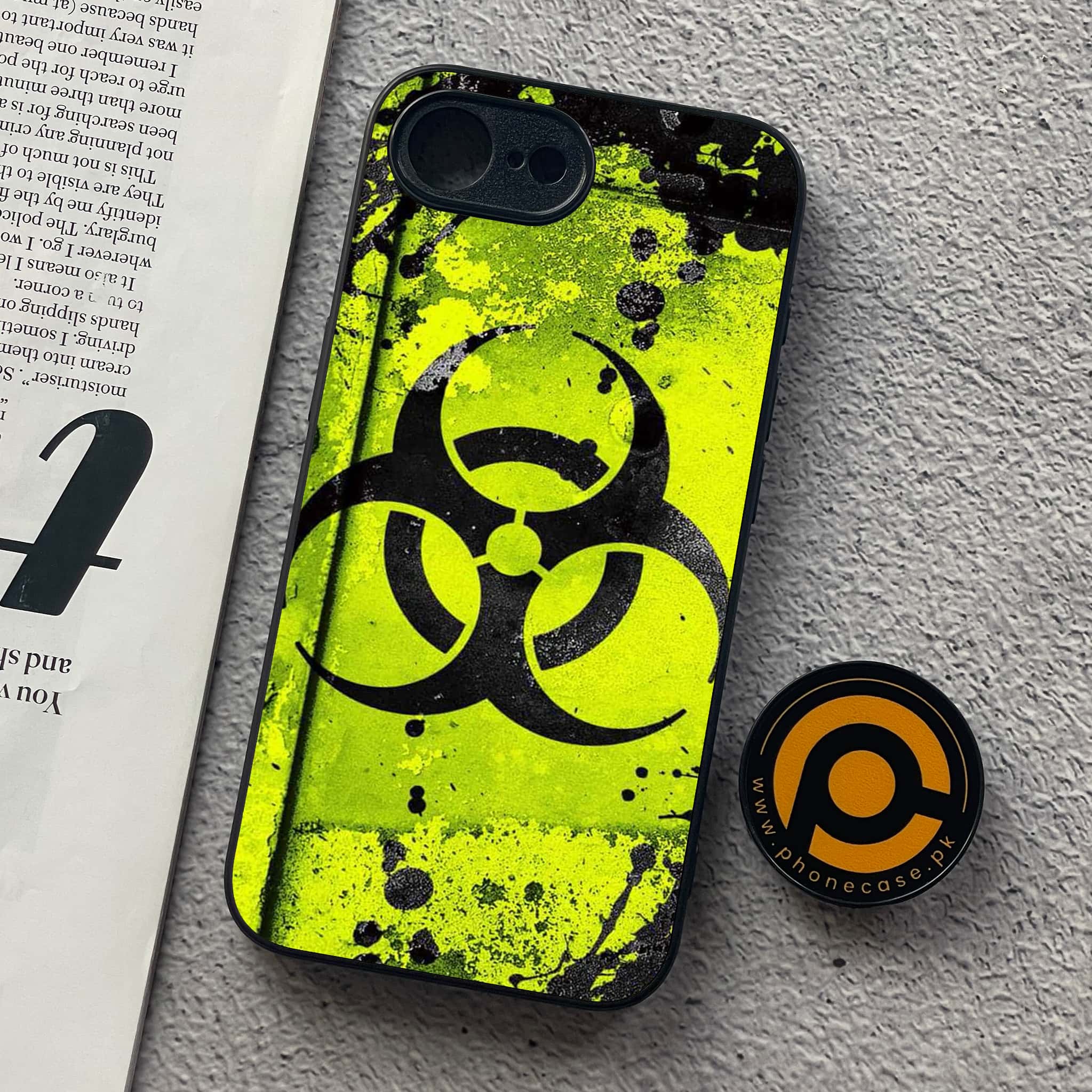 iPhone 16e - Biohazard Sign Series - Premium Metal  Printed soft Bumper shock Proof Case