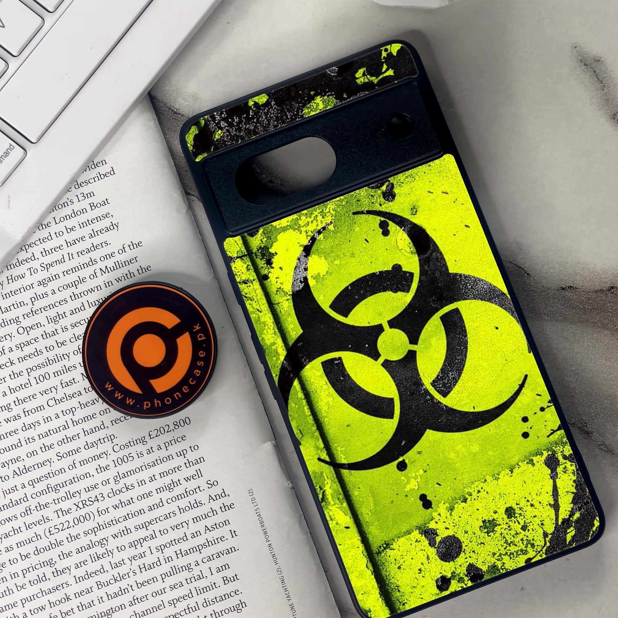 Google Pixel 7 - Biohazard Sign Series - Premium Metal Printed soft Bumper Shock Proof Case