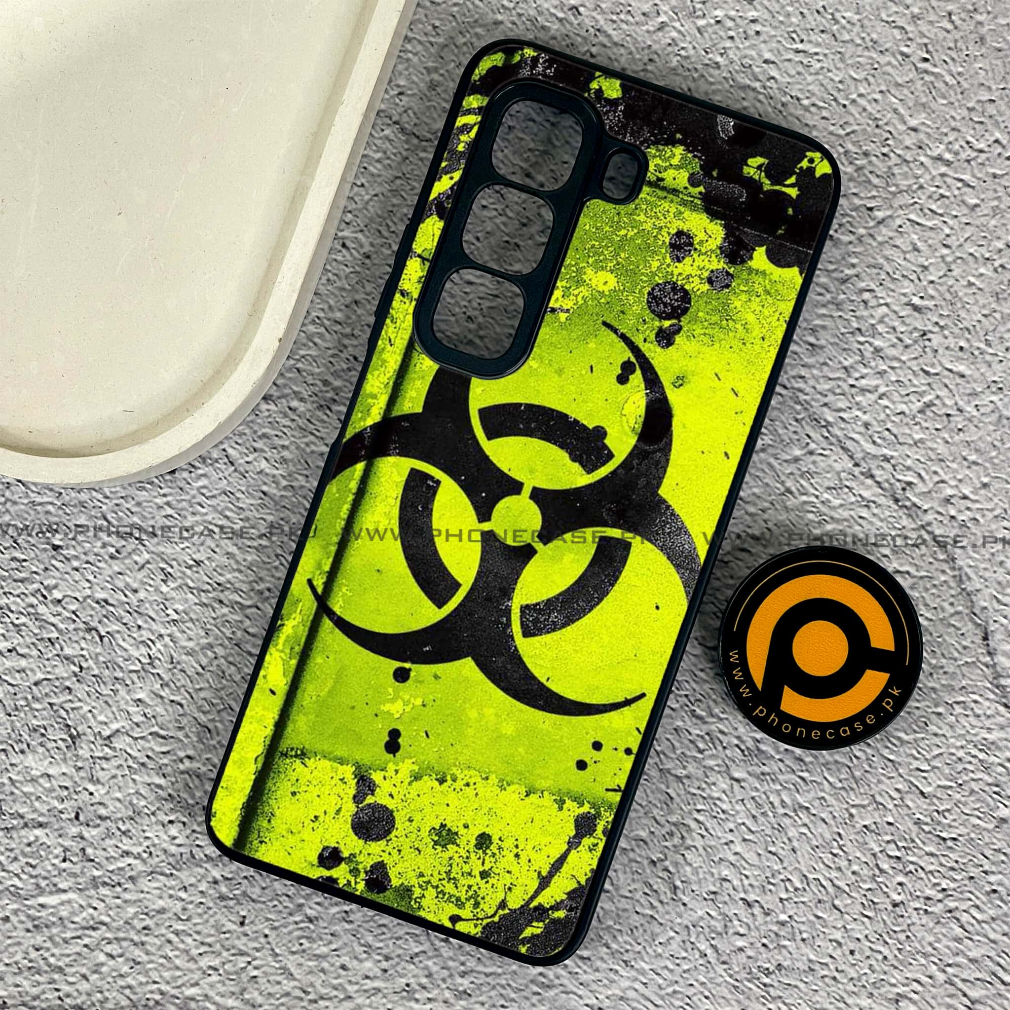 Infinix Hot 50 Pro - Biohazard Sign Series - Premium Printed Glass soft Bumper shock Proof Case