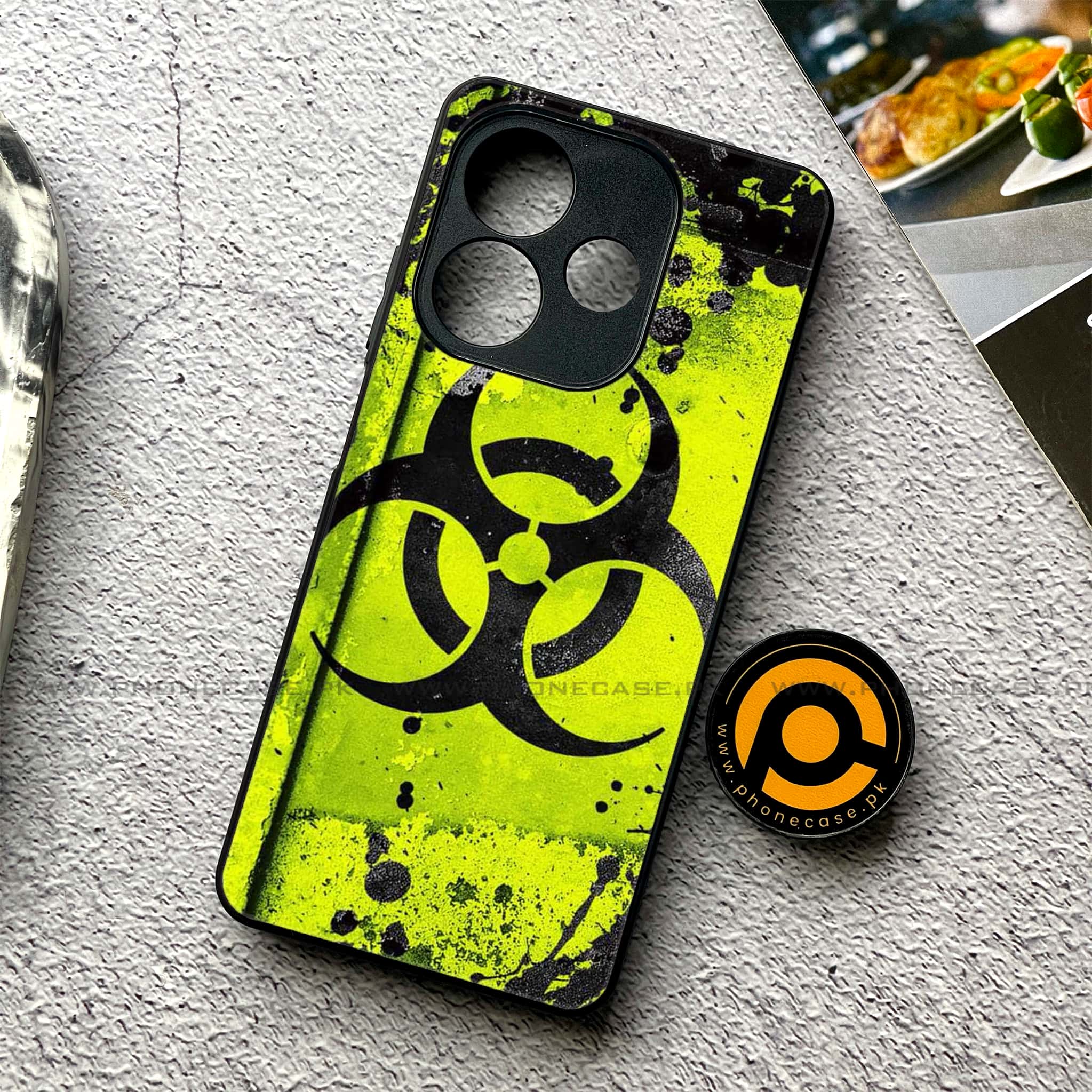 Oppo A5 Pro - Biohazard Sign Series - Premium Metal Printed soft Bumper shock Proof Case  Biohazard Sign Series