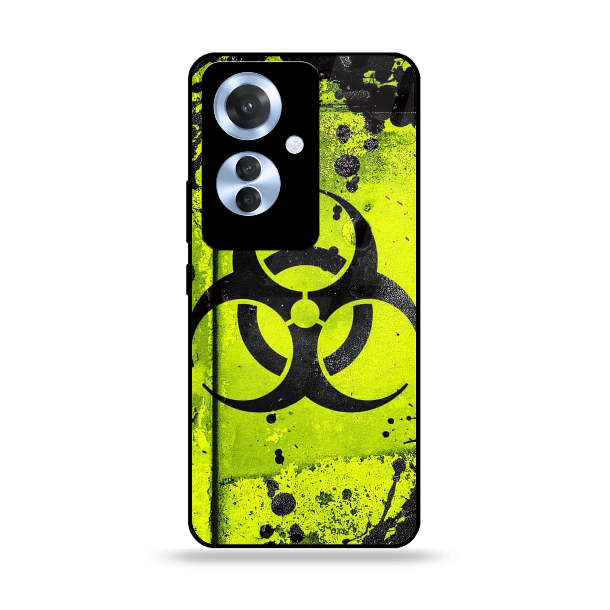 Oppo Reno 11F - Biohazard Sign Series - Premium Printed Glass soft Bumper shock Proof Case