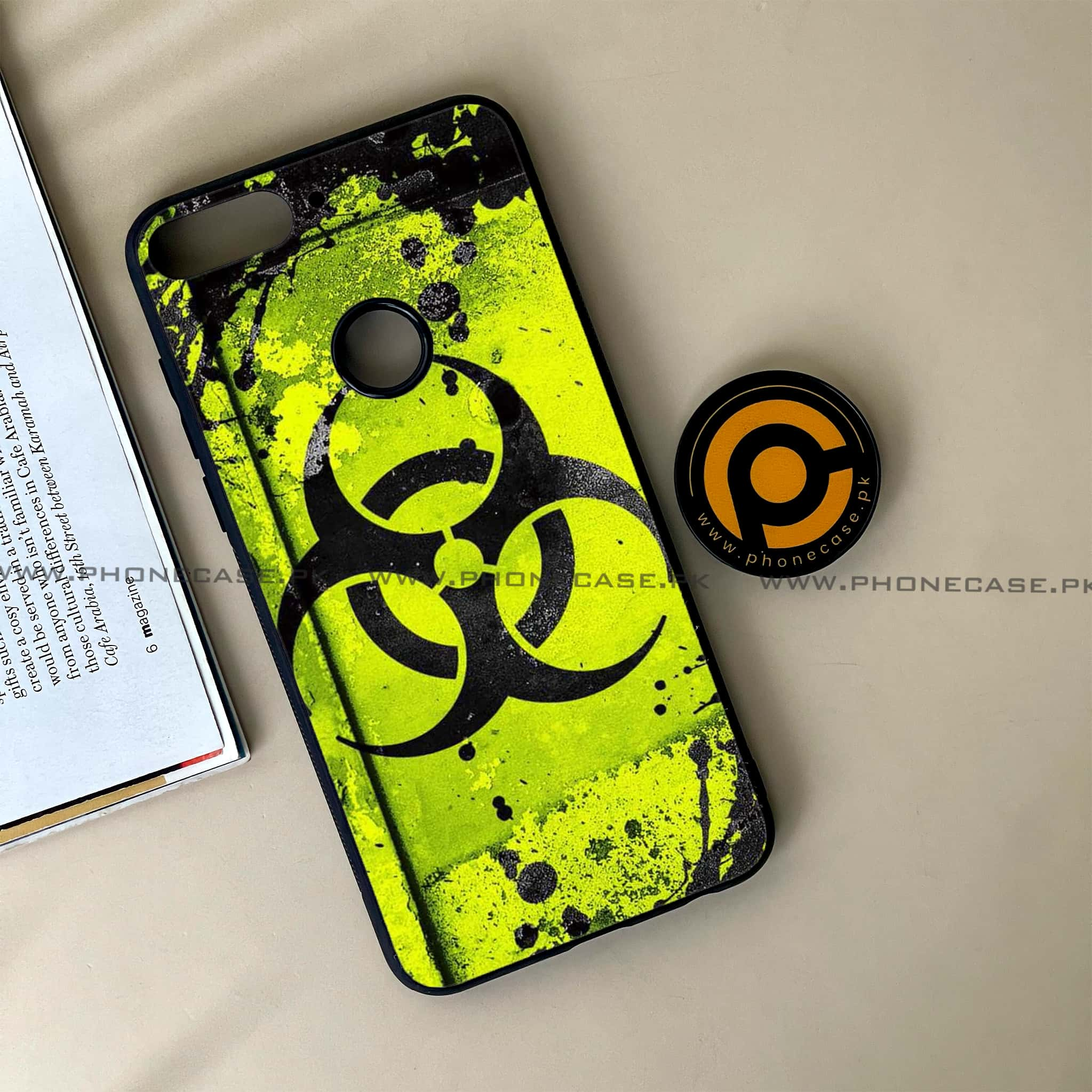 Huawei Y7 Prime (2018) - Biohazard Sign Series - Premium Printed Glass soft Bumper shock Proof Case