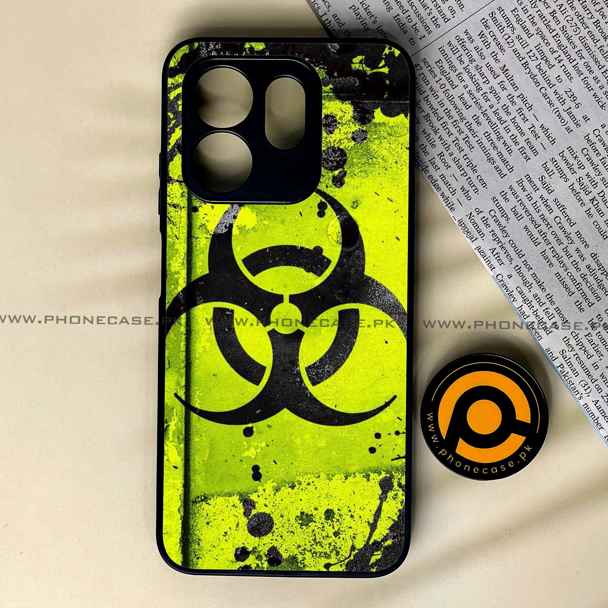 Infinix Hot 50i - Biohazard Sign Series - Premium Printed Glass soft Bumper shock Proof Case