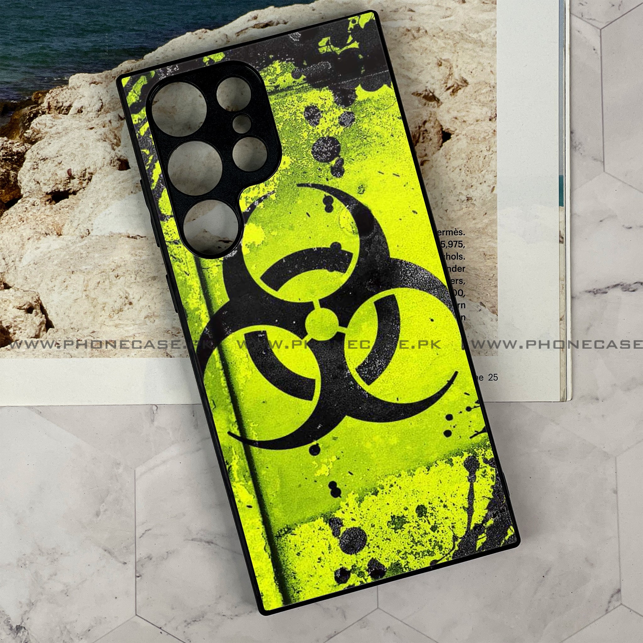 Samsung Galaxy S23 Ultra - Biohazard Sign- Premium Printed Glass soft Bumper shock Proof Case