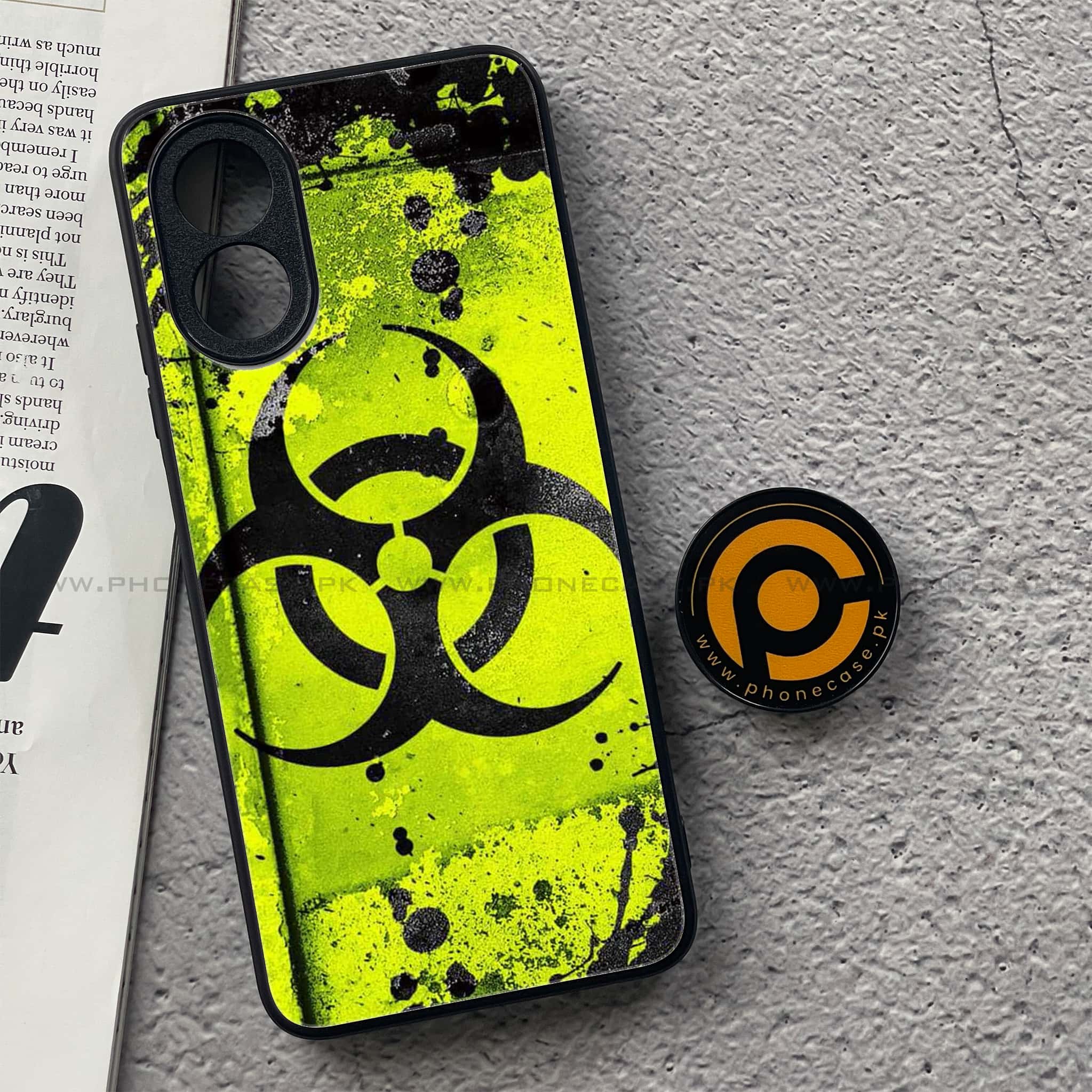 Oppo A18 4G - Biohazard Sign Series - Premium Printed Glass soft Bumper shock Proof Case