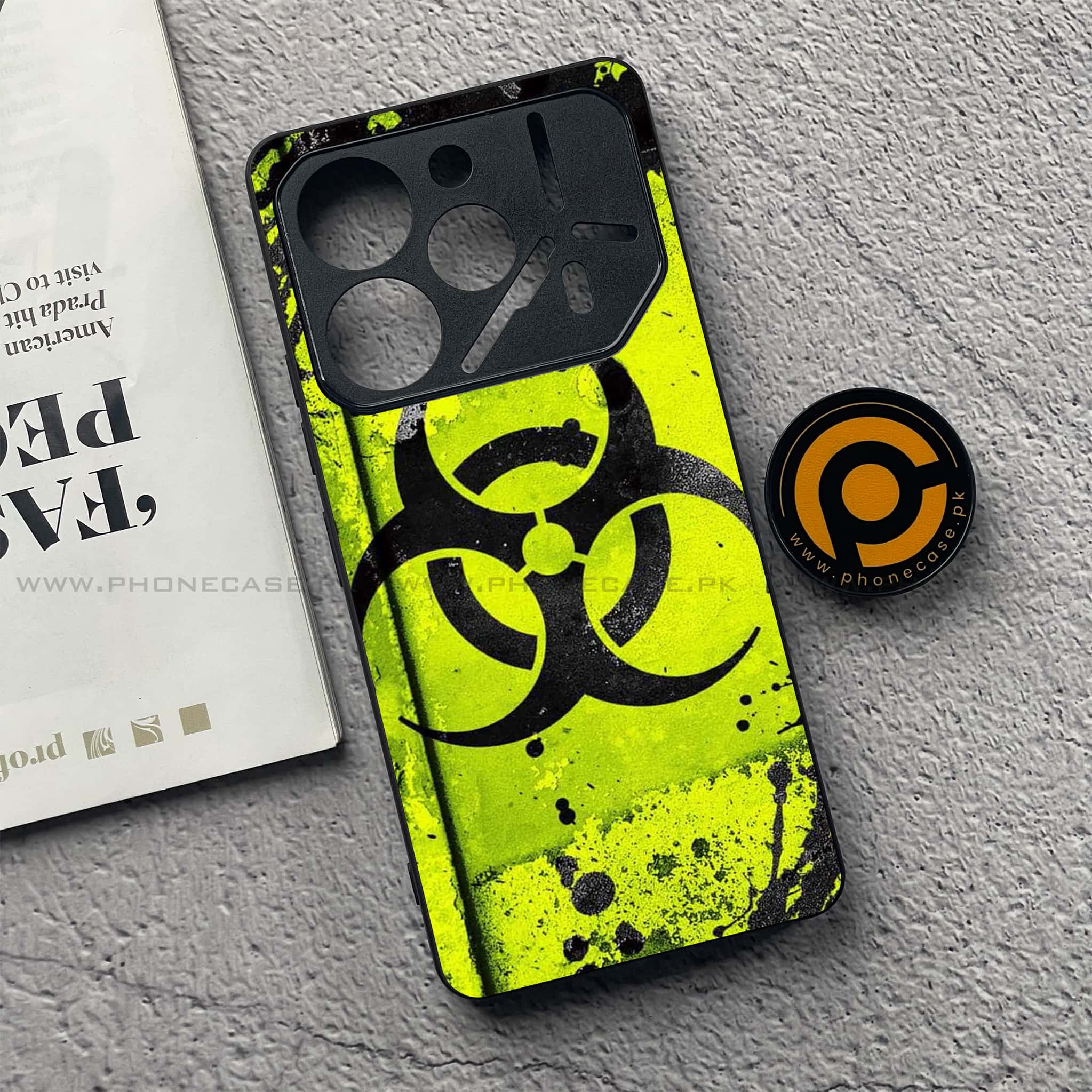 Tecno Pova 6 Pro - Biohazard Sign Series - Premium Printed Glass soft Bumper shock Proof Case