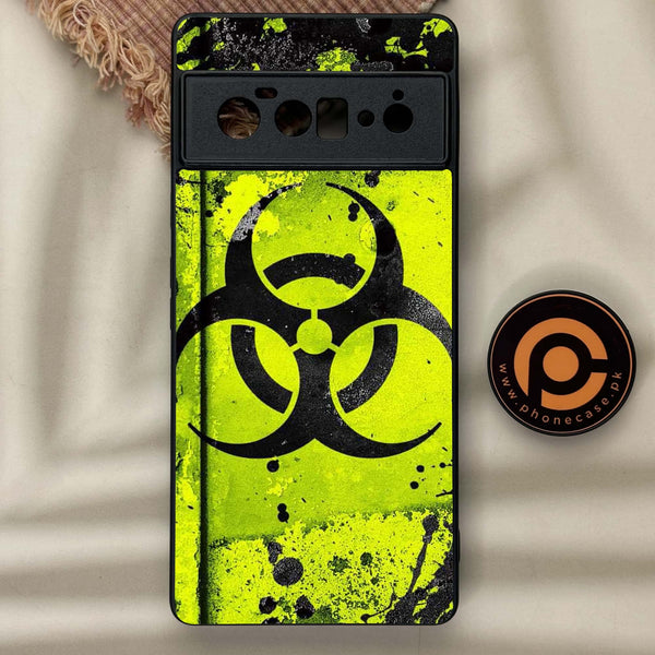 Google Pixel 6 Pro - Biohazard Sign Design 9 - Premium Metal Printed soft Bumper Shock Proof Case CS-41938