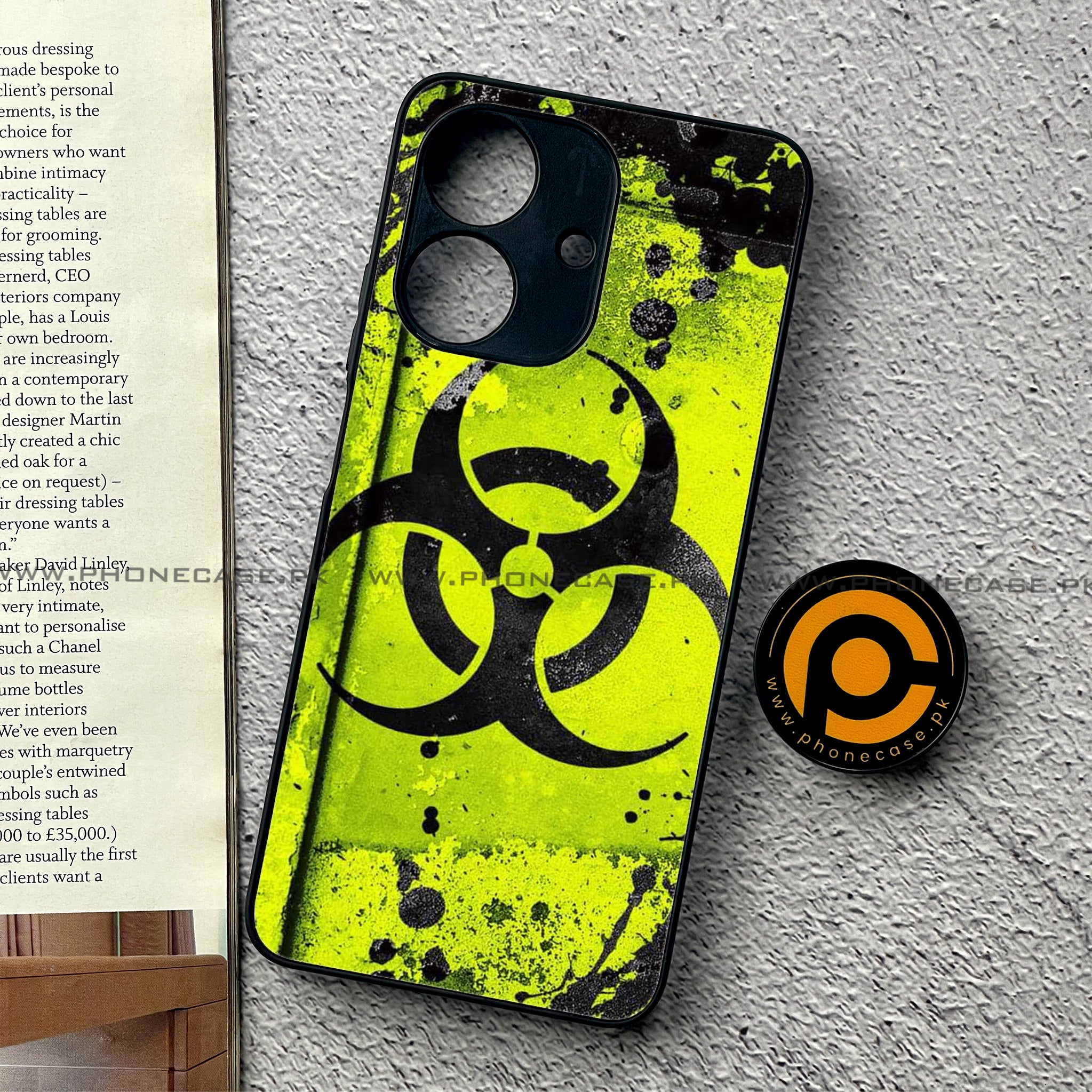 Realme Note 60 - Biohazard Sign Series - Premium Printed Glass soft Bumper shock Proof Case