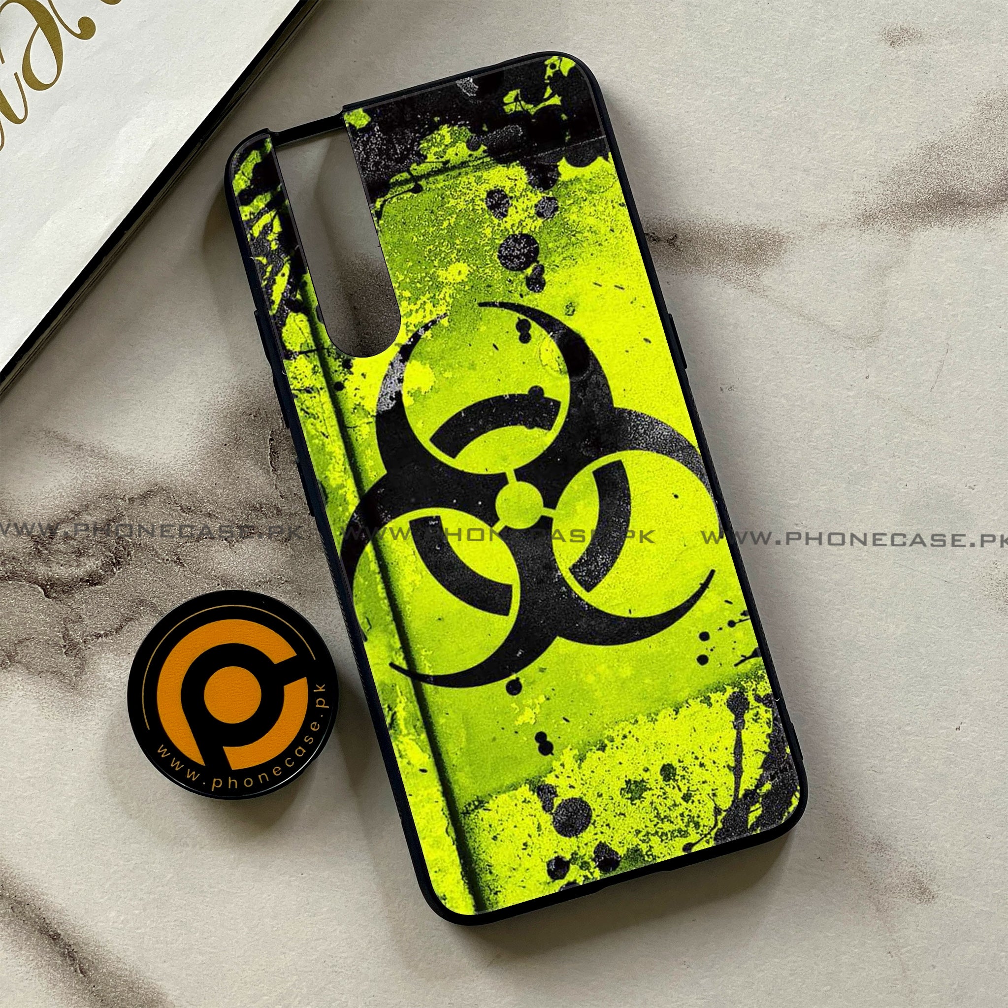 Vivo V15 Pro - Biohazard Sign Series - Premium Printed Glass soft Bumper shock Proof Case