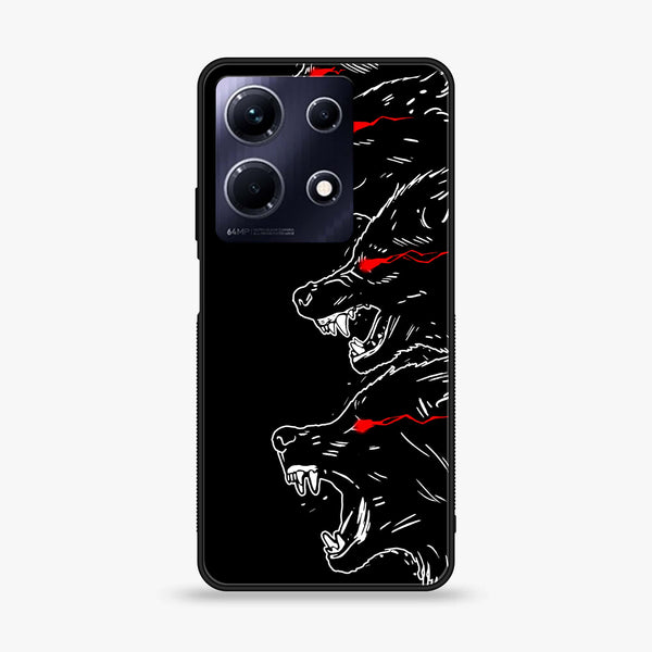 Infinix Note 30 Pro - Black Art Series  Design 7 - Premium Printed Glass soft Bumper shock Proof Case  CS-18922