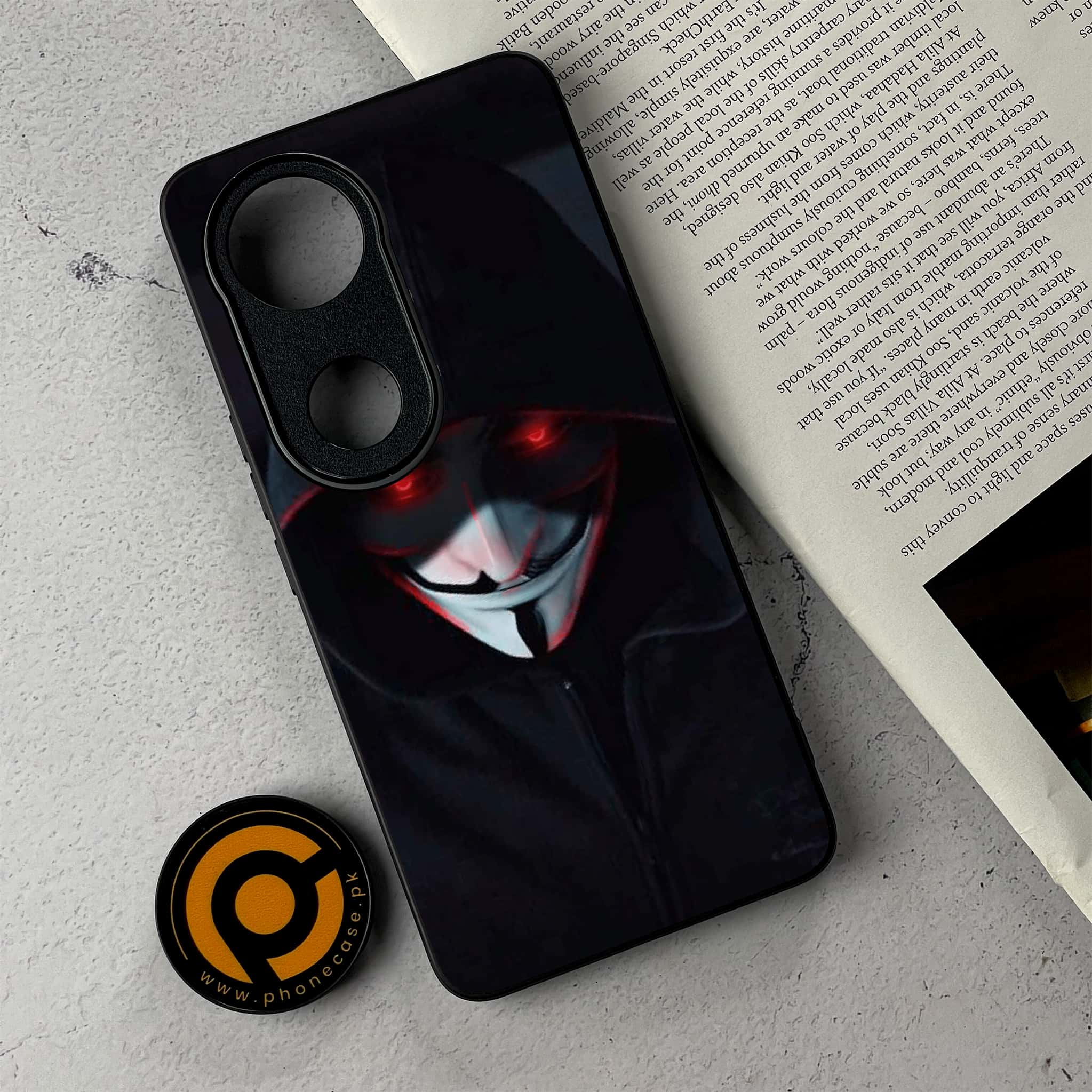 Vivo V50 - Black Art Series - Premium Metal Printed Soft Bumper Shockproof Case