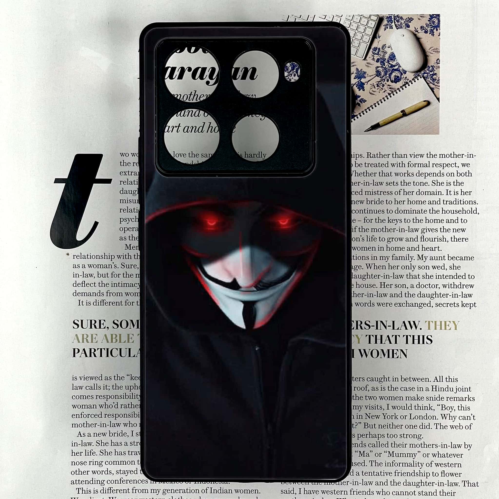 Infinix Note 40 Pro Plus - Black Art Series - Premium Metal Printed soft Bumper shock Proof Case