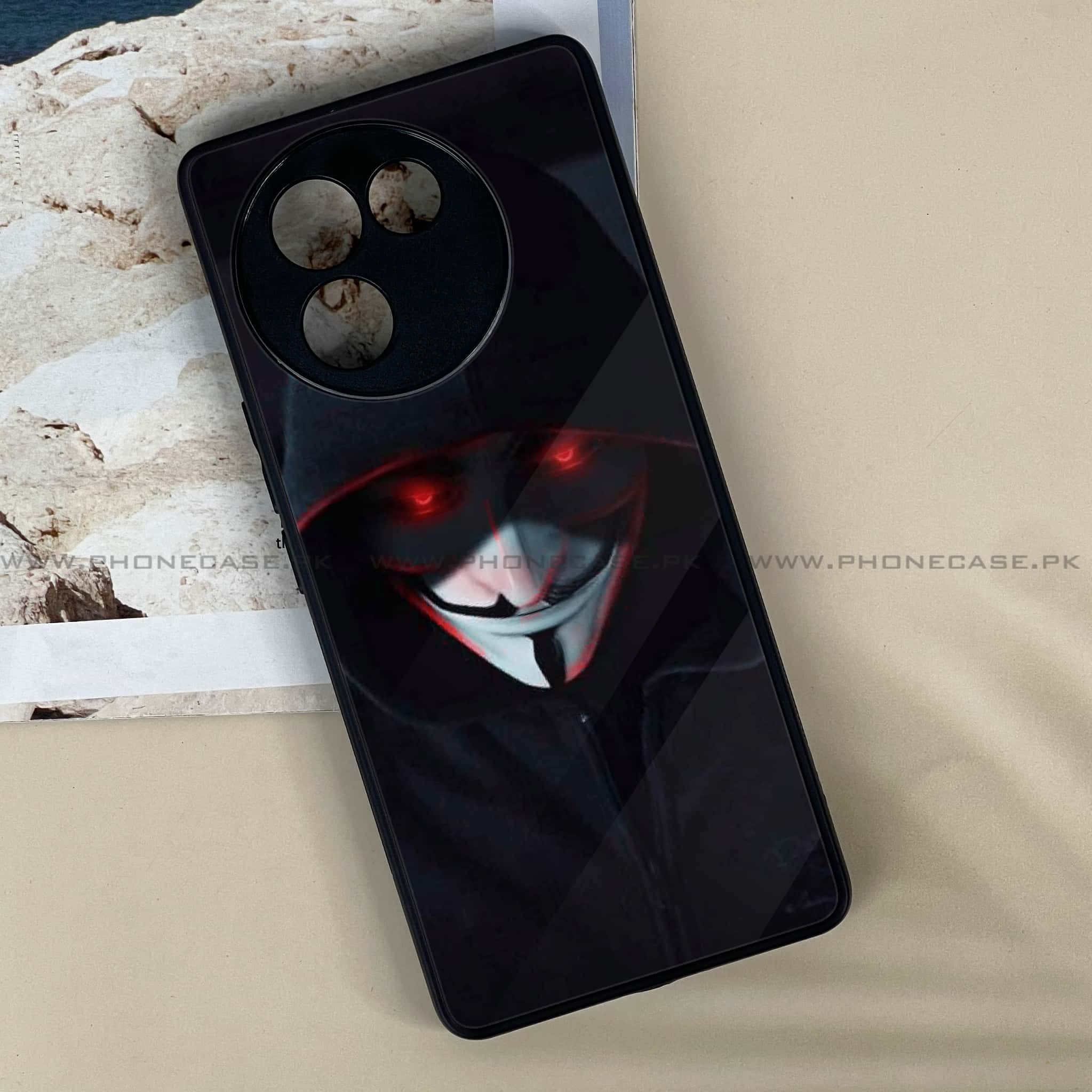 Vivo V30E - Black Art Series - Premium Printed Metal soft Bumper shock Proof Case