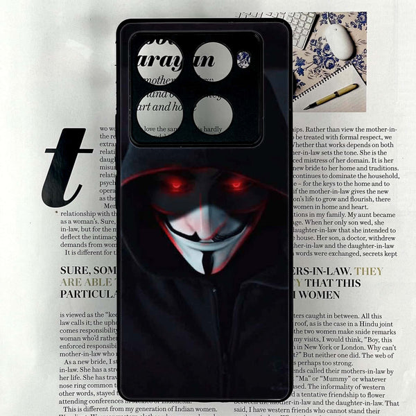 Infinix Note 40 Pro 4G - Black Art Design 10  - Premium Printed Glass soft Bumper shock Proof Case  CS-25219 CS-30689  CS-39972