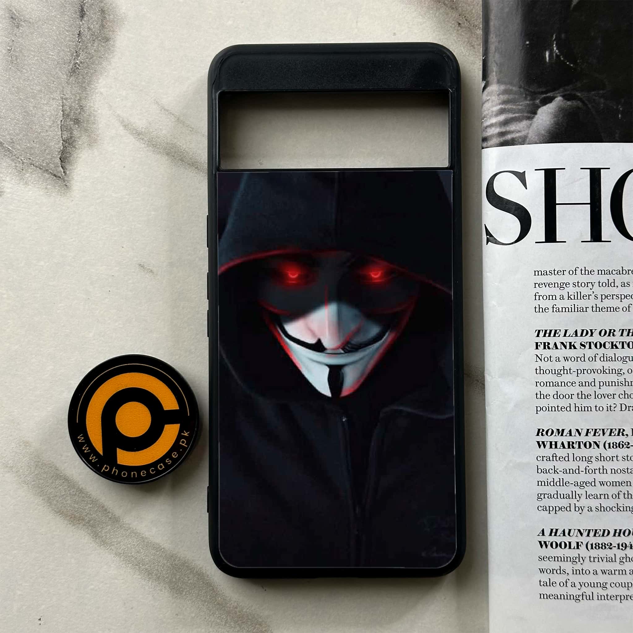 Google Pixel 8a - Black Art Series - Premium Printed soft Bumper Shock Proof Case