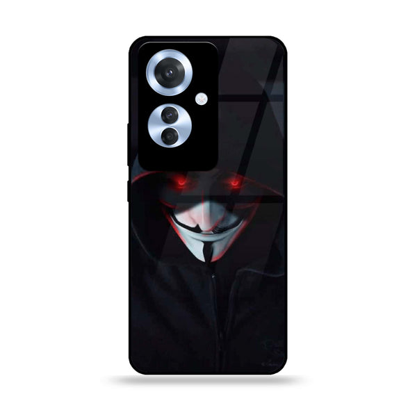 Oppo Reno 11F - Black Art Design 10 - Premium Printed Glass soft Bumper shock Proof Case CS-24667