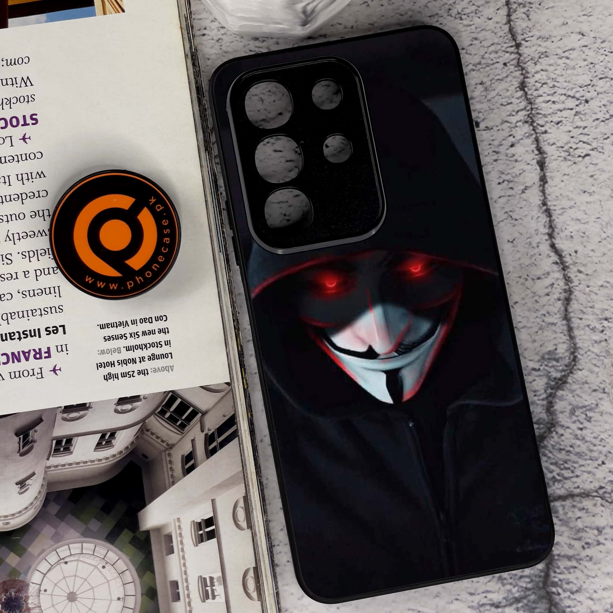 Vivo Y29 4G - Black Art Series - Premium Metal Printed soft Bumper Shock Proof Case