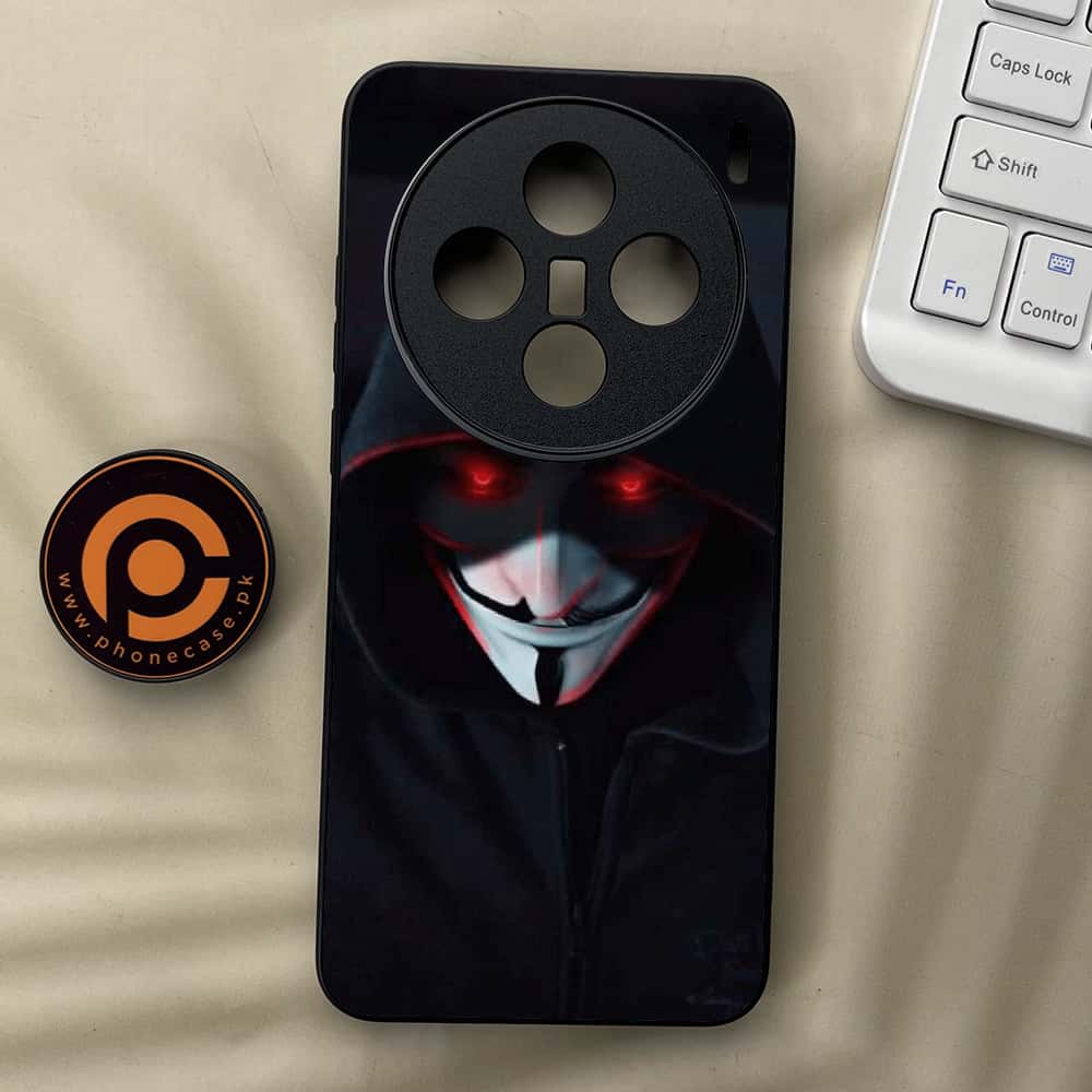 Vivo X200 - Black Art Series - Premium Metal  Printed soft Bumper shock Proof Case