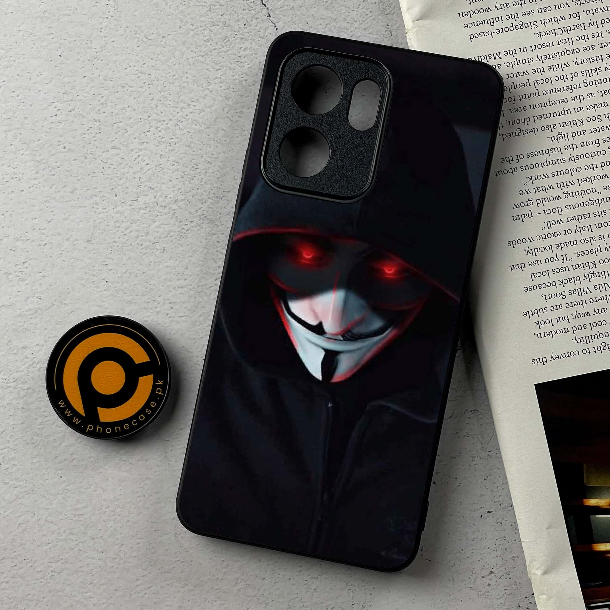 Oppo Reno 13F - Black Art Series - Premium Metal Printed Soft Bumper Shockproof Case