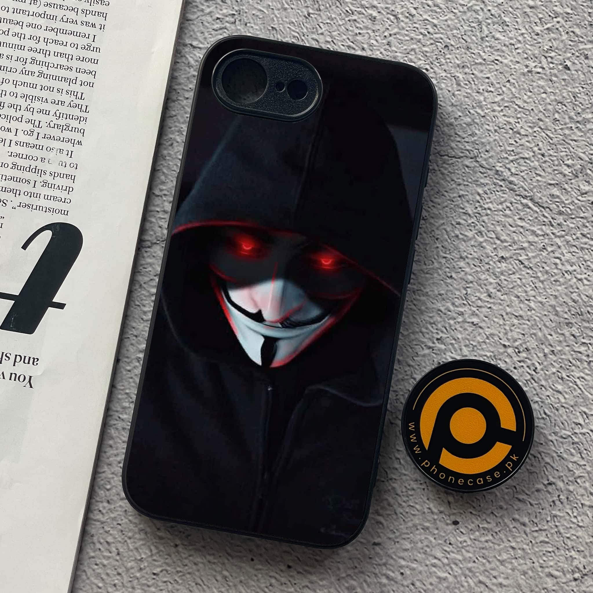 iPhone 16e - Black Art Series - Premium Metal  Printed soft Bumper shock Proof Case