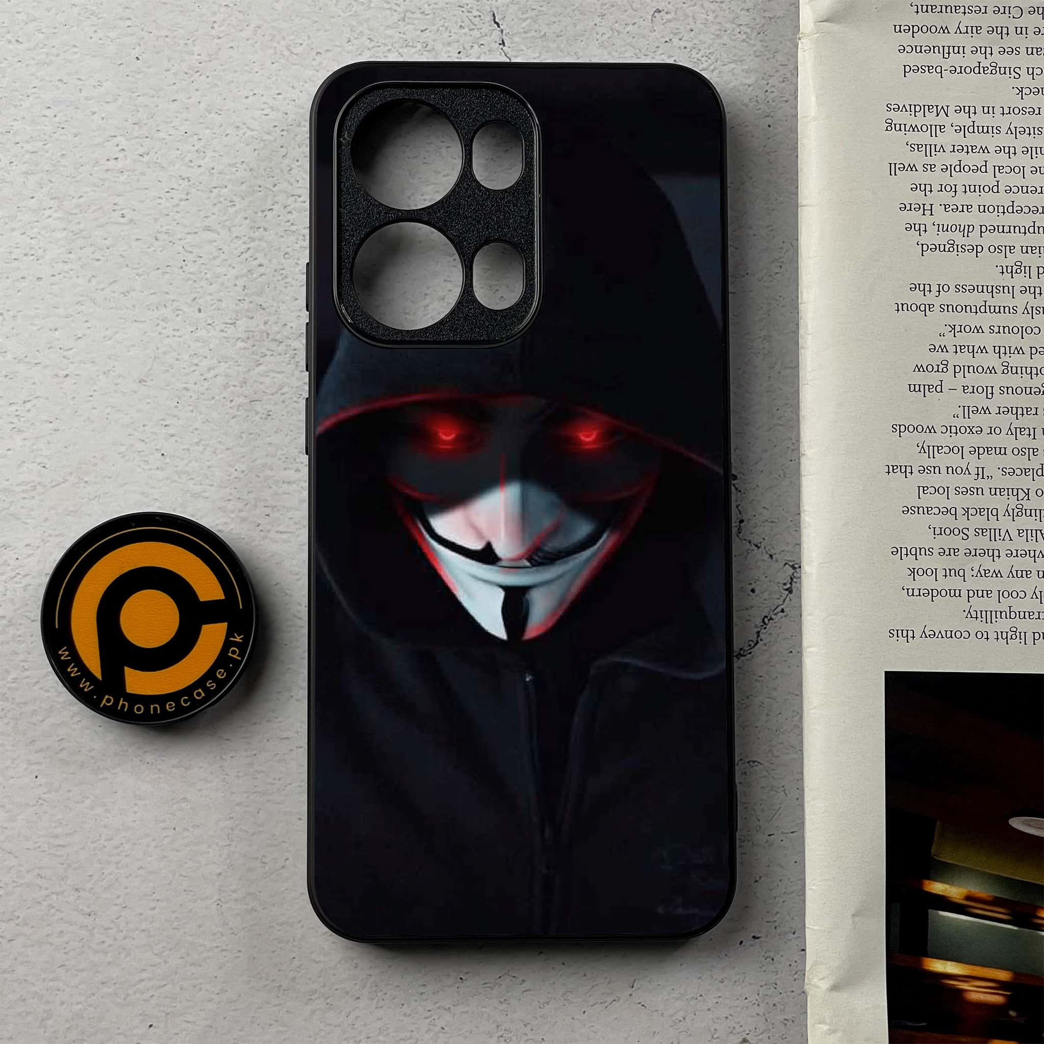 Oppo Reno 13 Pro -Black Art Series - Premium Metal Printed Soft Bumper Shockproof Case