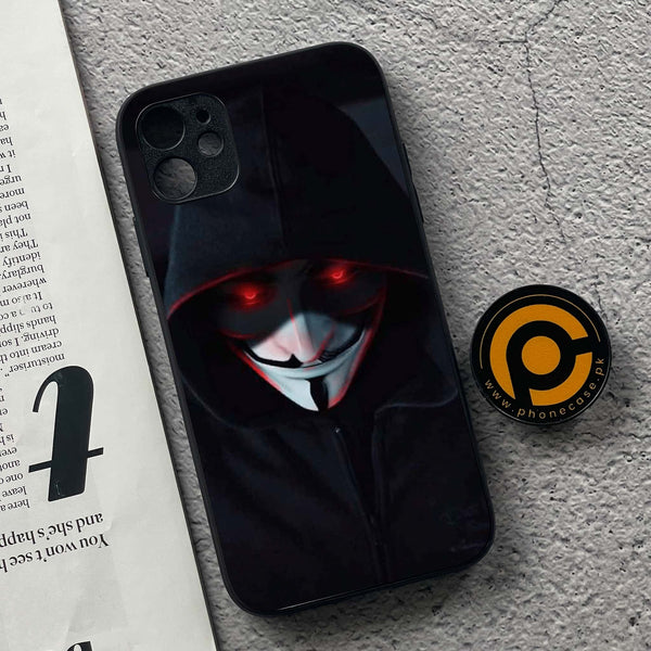 iPhone 11  Black Art Design 10 Premium Printed Glass soft Bumper shock Proof Case CS-36819